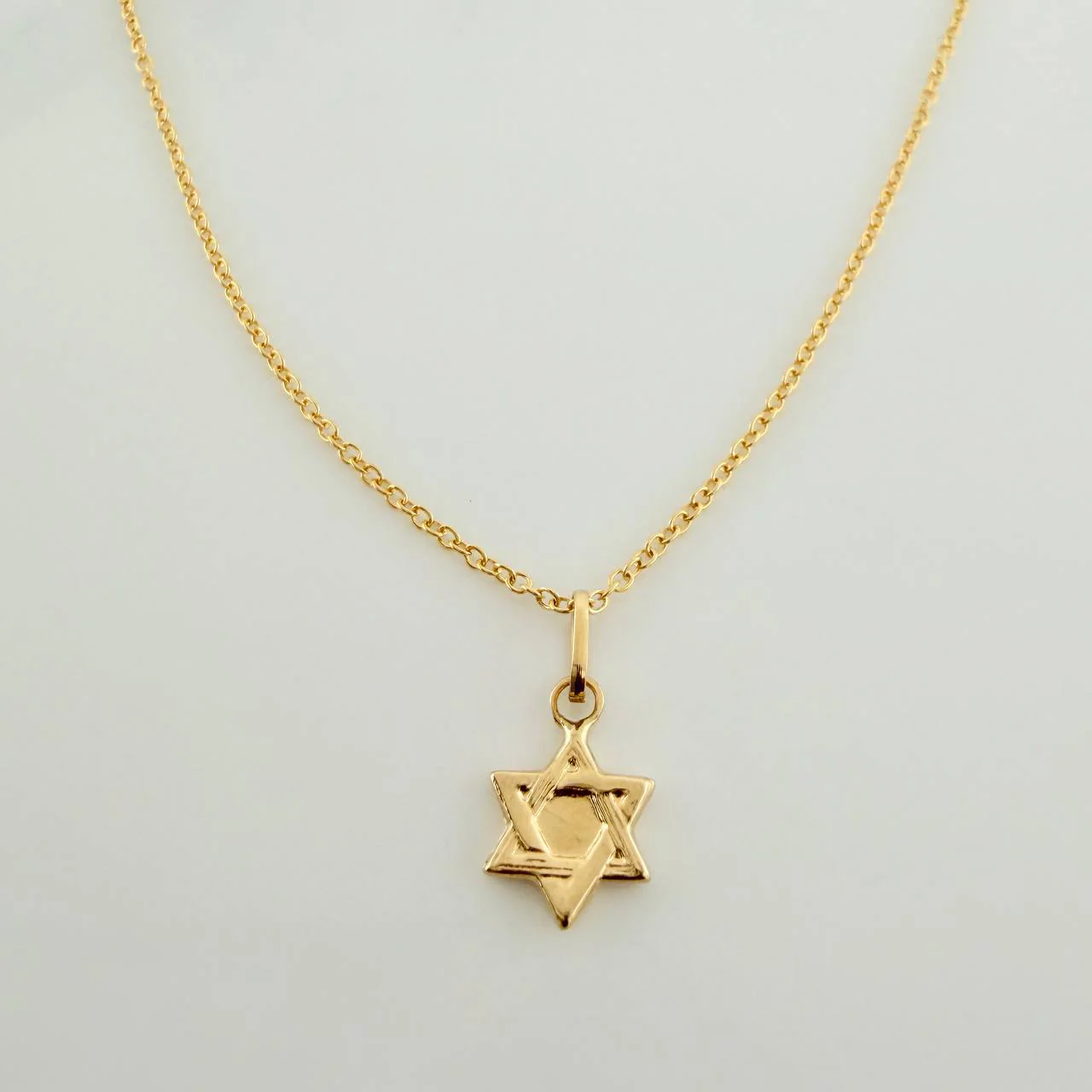 Set Cadena y Dije Aro Seguido + Estrella David 1.6gr / 45.5cm / 1.01mm Oro Amarillo 18K (Oferta) & - Image 2