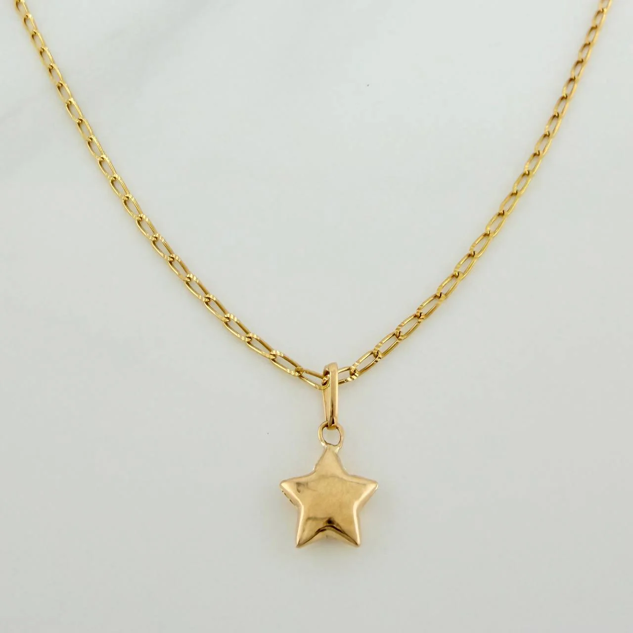 Set Cadena y Dije Espiga + Estrella 2gr / 45.5cm / 1.21mm Oro Amarillo 18K (Oferta) & - Image 2