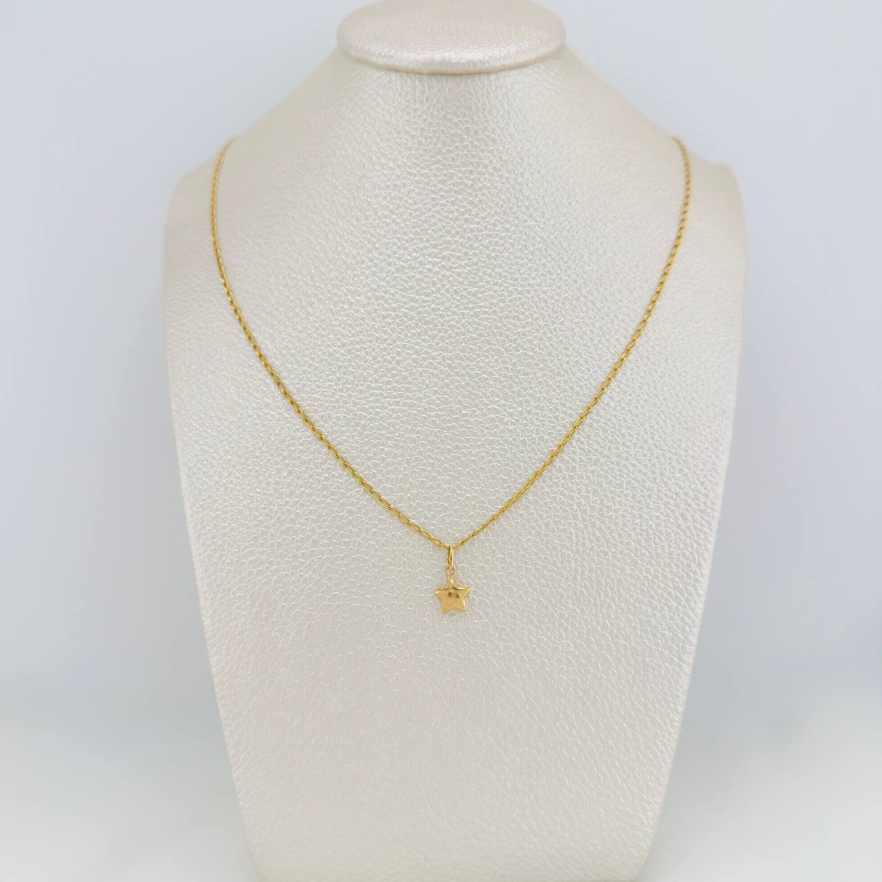 Set Cadena y Dije Espiga + Estrella 2gr / 45.5cm / 1.21mm Oro Amarillo 18K (Oferta) & - Image 6