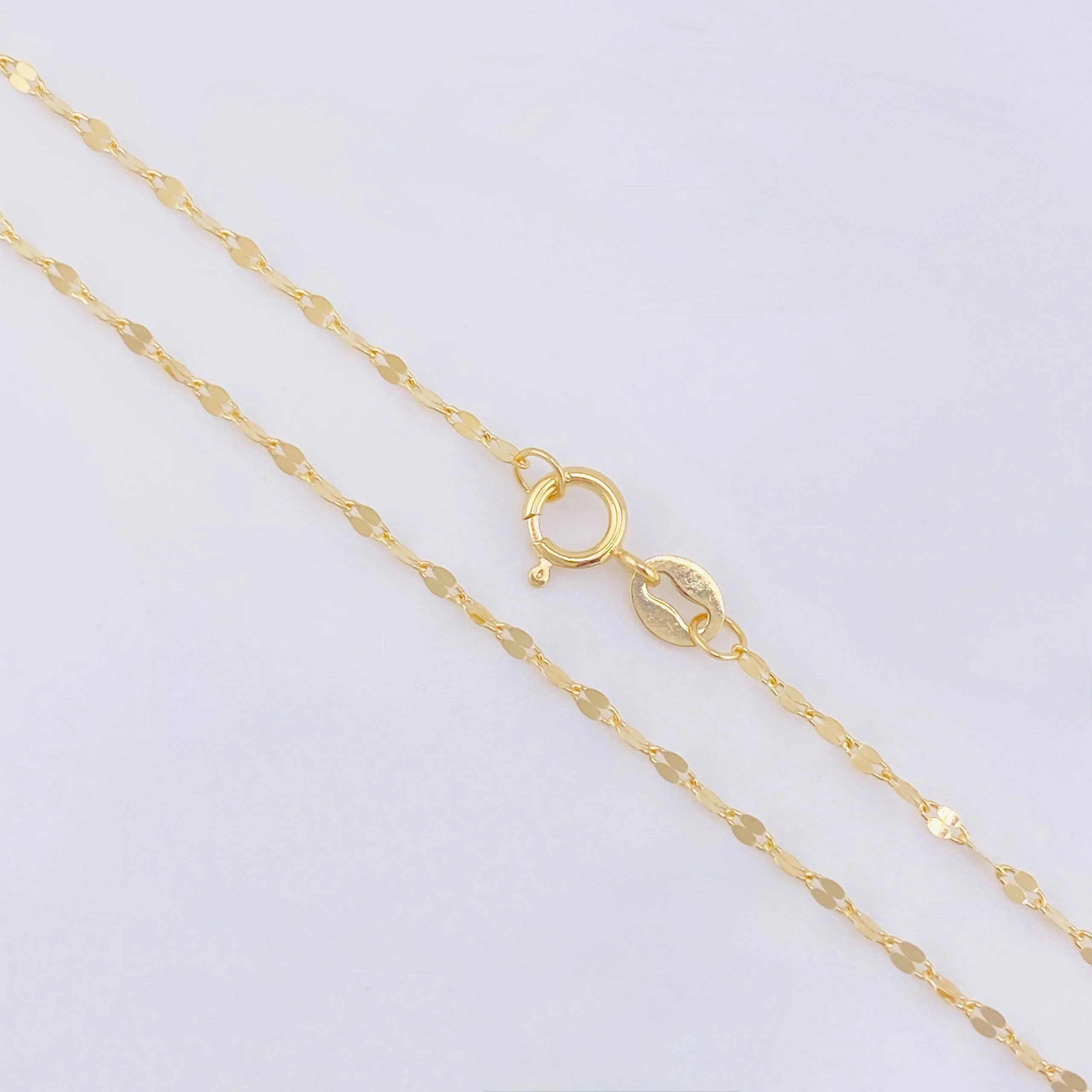 Set Cadena y Dije Flor Espejo + Letra E 1.35gr / 45cm / 1.3mm Oro Amarillo 18K (Oferta) * - Image 2