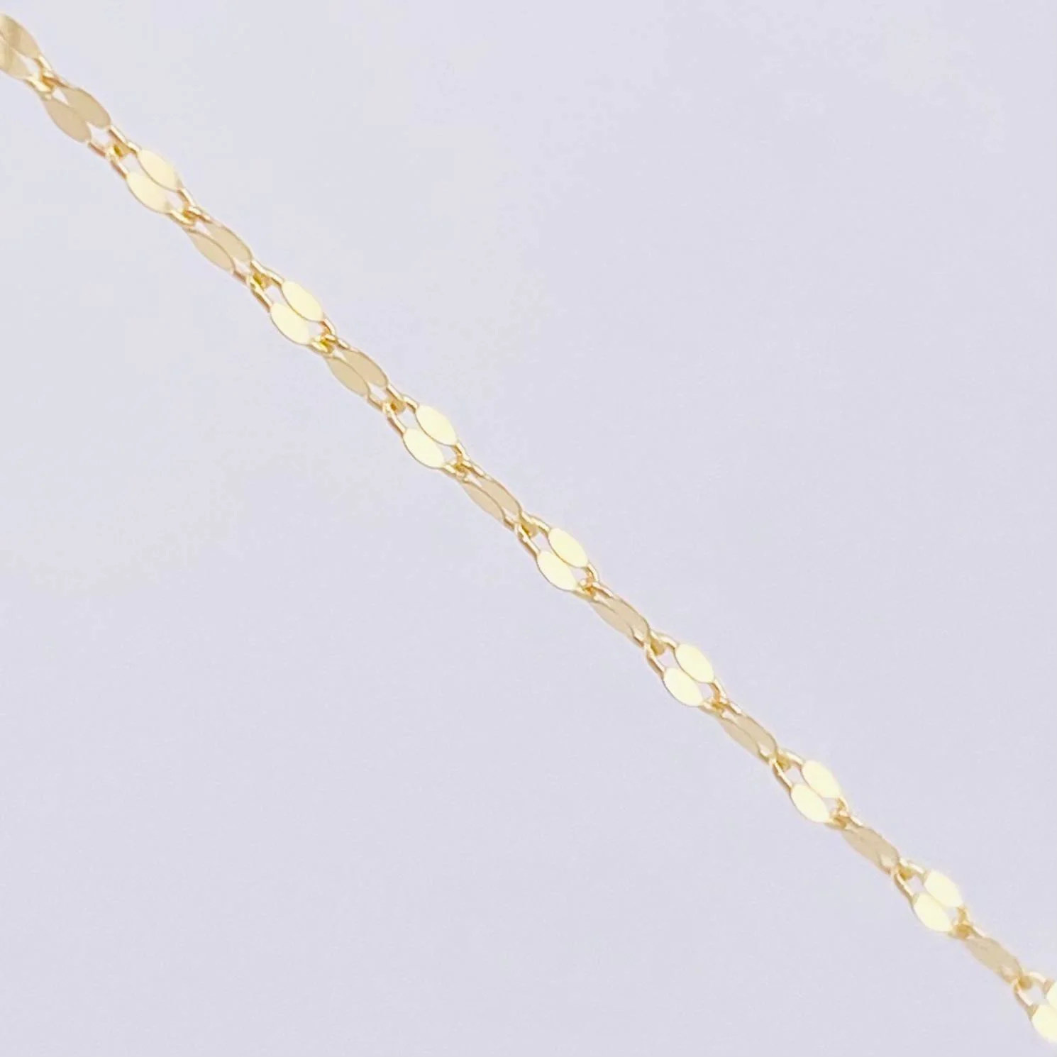 Set Cadena y Dije Flor Espejo + Letra M 1.35gr / 45cm / 1.3mm Oro Amarillo 18K (Oferta) * - Image 2