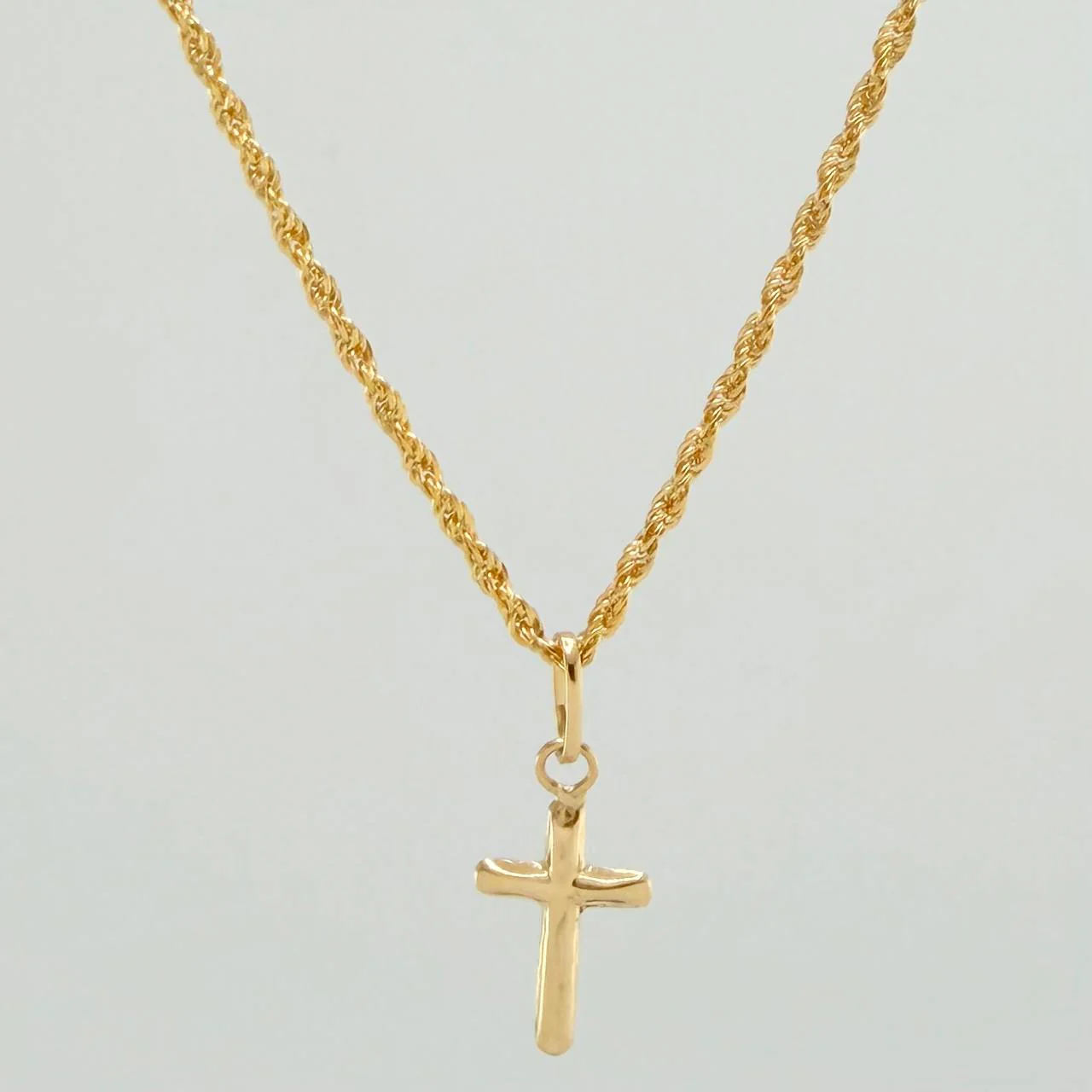 Set Cadena y Dije Lazo + Cruz 1.2gr / 50.1cm / 1.12mm Oro Amarillo 18K (Oferta) $