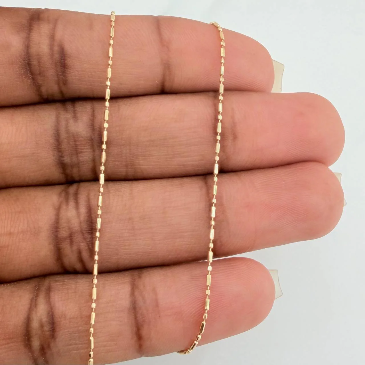 Set Cadena y Dije Morse + Estrella 1.85gr / 45.3cm / 0.73mm Oro Amarillo 18K (Oferta) & - Image 3