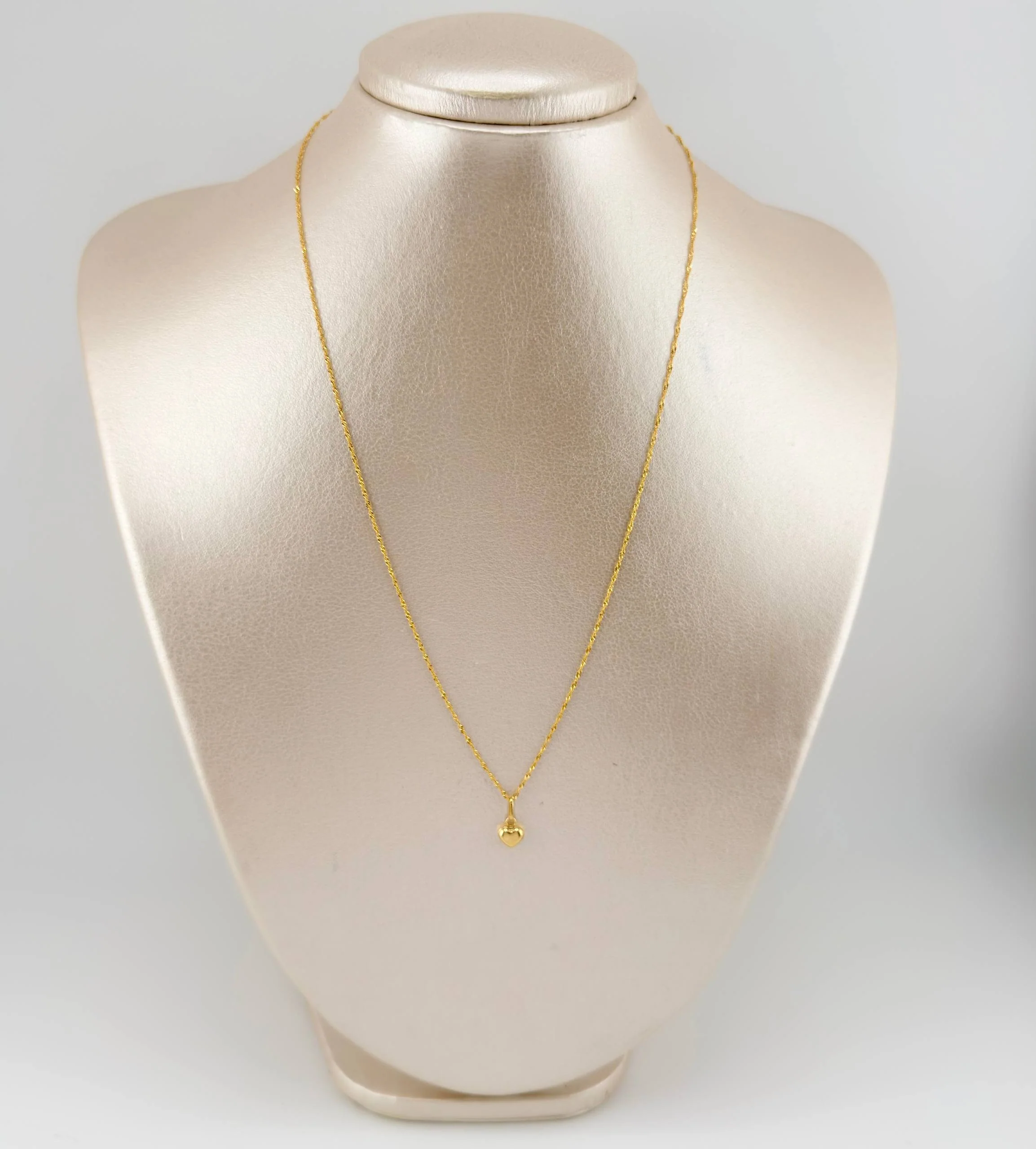 Set Cadena y Dije Singapur + Corazón 1.2gr / 45cm / Oro Amarillo 18K (Oferta) - Image 6
