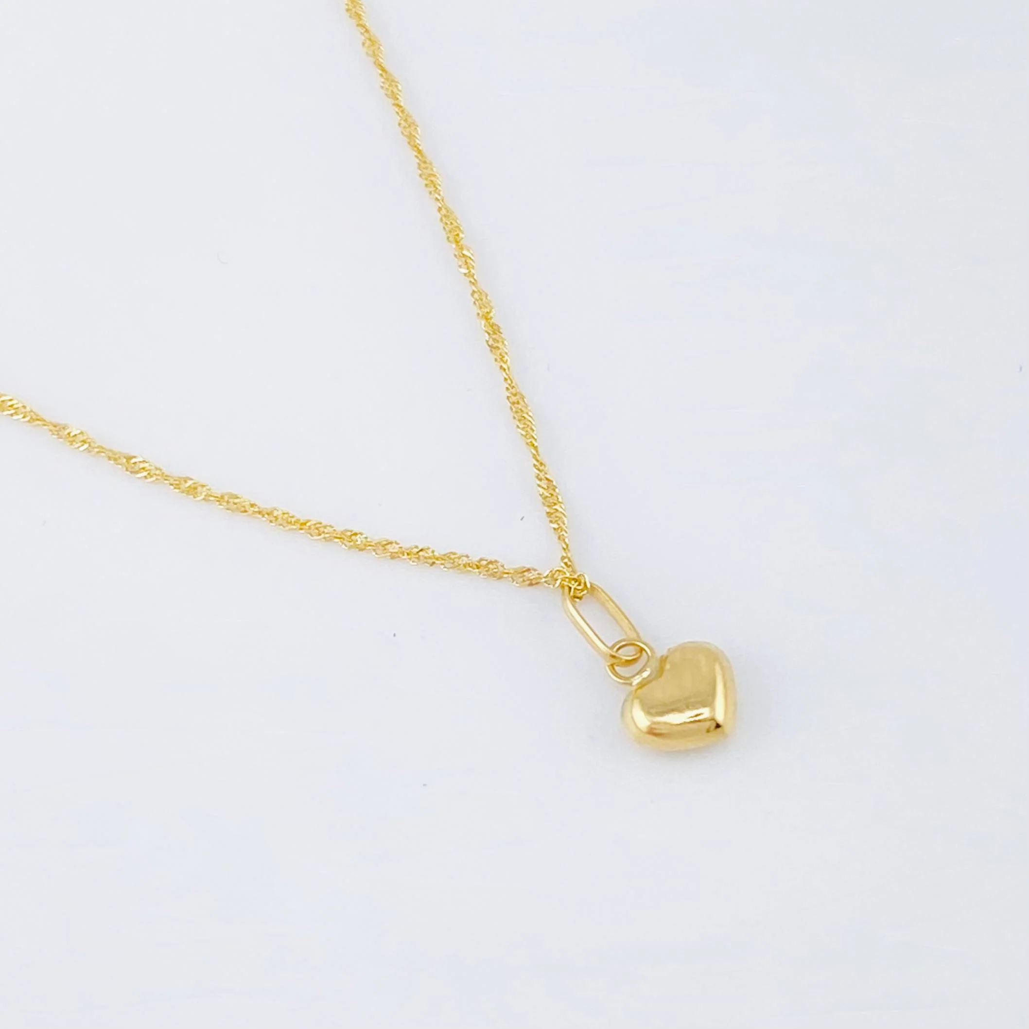 Set Cadena y Dije Singapur + Corazón 1.25gr / 45cm / Oro Amarillo 18K (Oferta) - Image 2