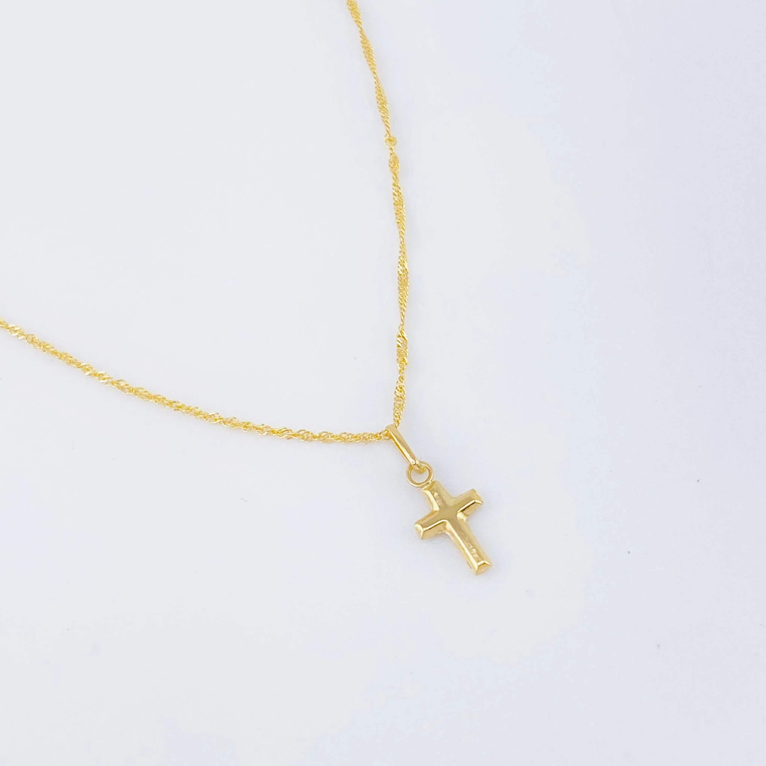 Set Cadena y Dije Singapur + Cruz 1.2gr / 45cm / Oro Amarillo 18K (Oferta) © - Image 2