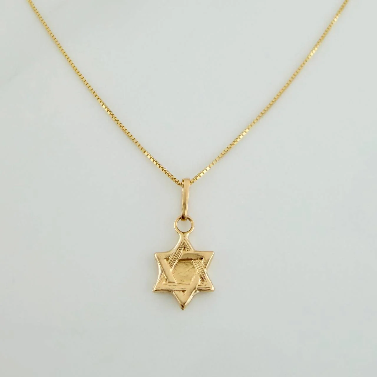 Set Cadena y Dije Veneciana + Estrella David 1.2gr / 45cm / 0.5mm Oro Amarillo 18K (Oferta) & - Image 2