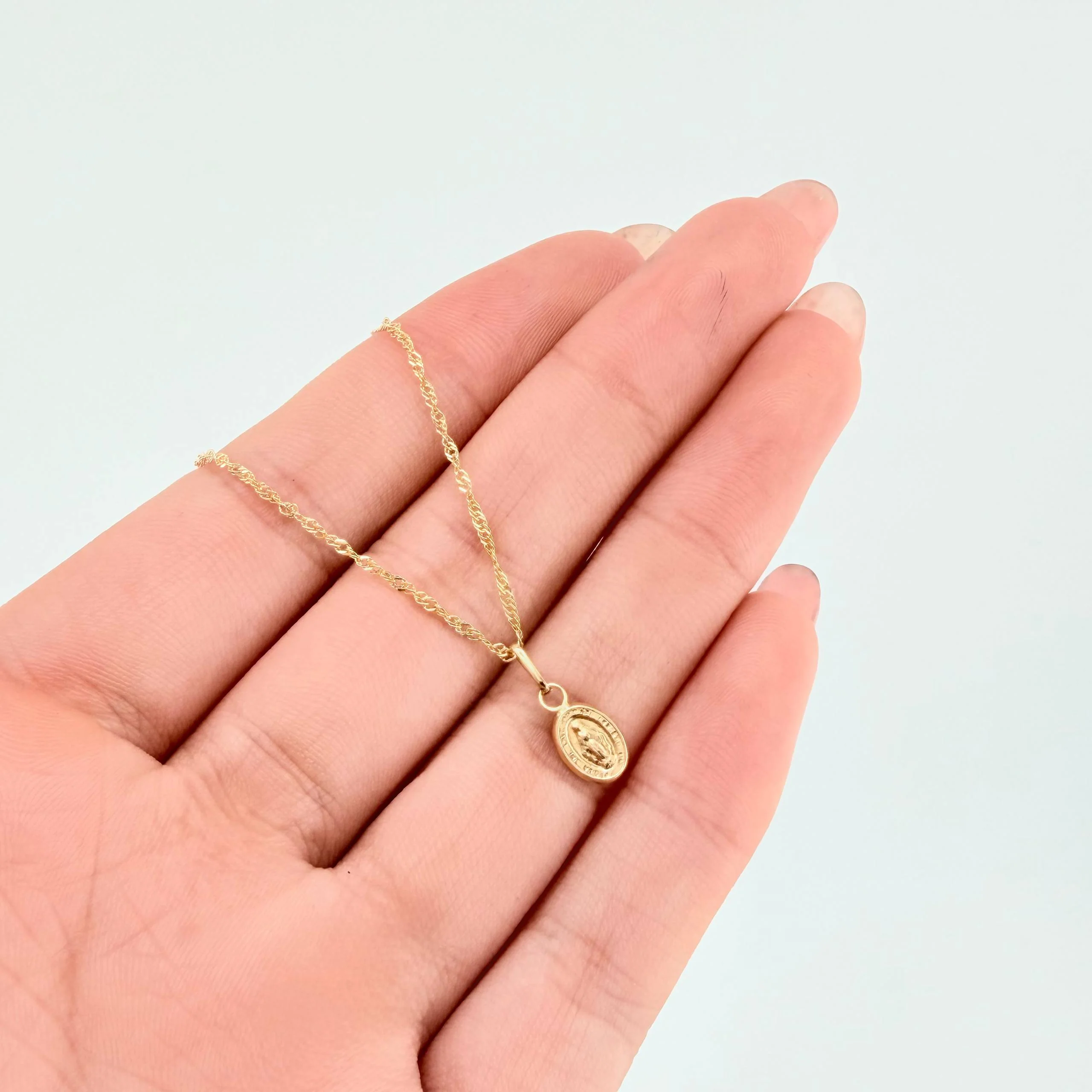 Set Cadena y Dije Veneciana + Virgen 1.75gr / 50cm / Oro Amarillo 18K (Oferta) © - Image 6