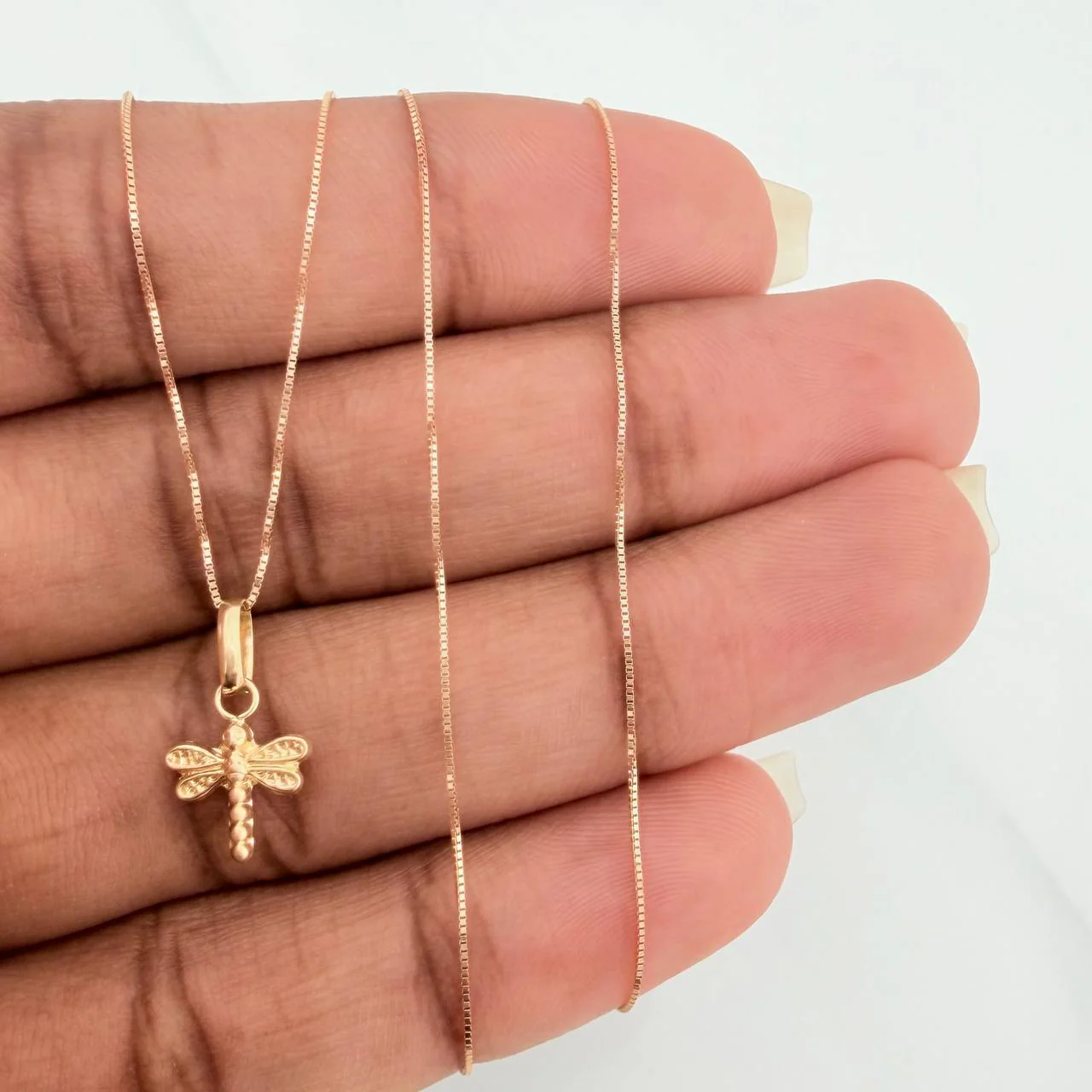 Set Cadena y Dije Veneciana+Libelula 1.25gr / 45cm / 0.3mm Oro Amarillo 18K (Oferta) $ - Image 3
