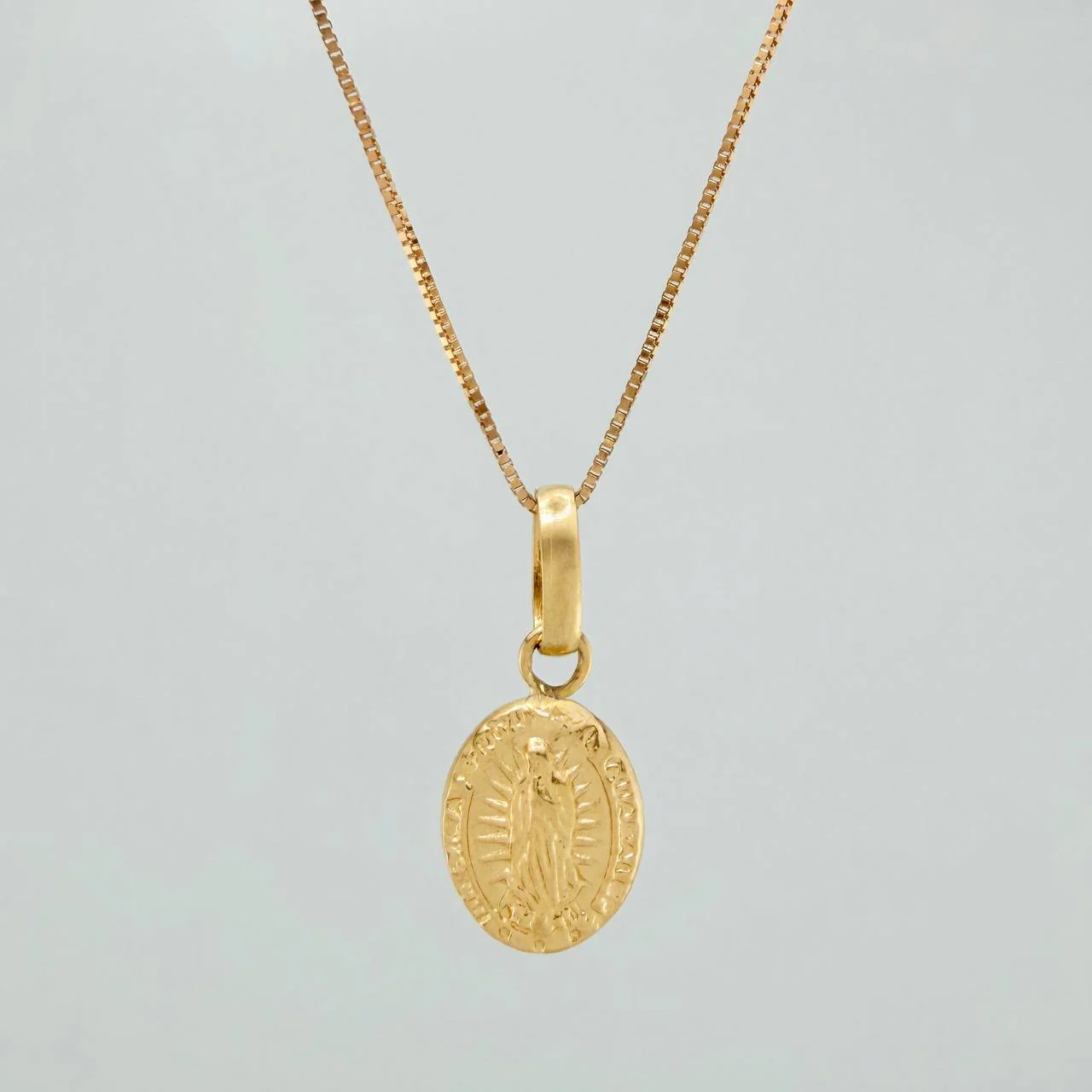 Set Cadena y Dije Veneciana+Virgen Guadalupe 1.25gr / 45cm / 0.3mm Oro Amarillo 18K (Oferta) $