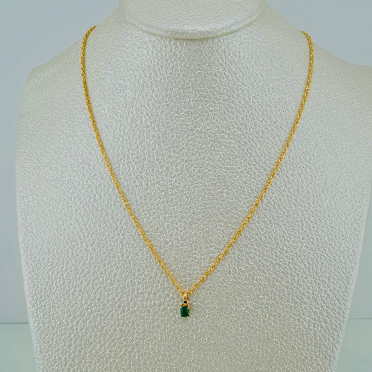 Set Lazo+Rectangular Esmeralda 1.1gr / 50cm / 1.2mm Oro Amarillo 18K & - Image 6