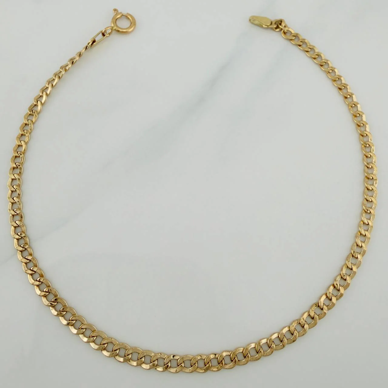 Tobillera Cubana 2.15 g / 24.2 cm / 3.52 mm Oro Amarillo 18K