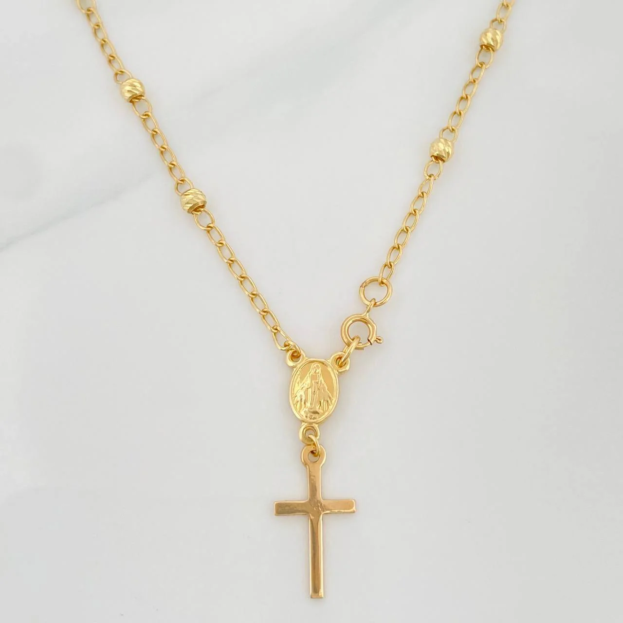 Tobillera Denario Virgen Milagrosa 2.3 g / 20 cm / 3 mm Oro Amarillo 18K - Image 2