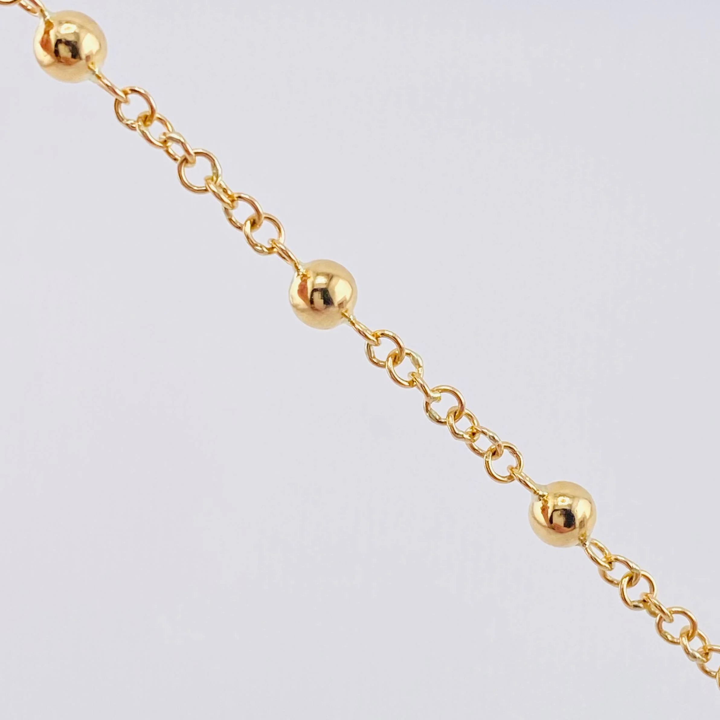 Tobillera Denario Virgen Milagrosa Cruz Cristo 4.15gr / 25.5cm / 4mm - 5mm Oro Amarillo 18K © - Image 2