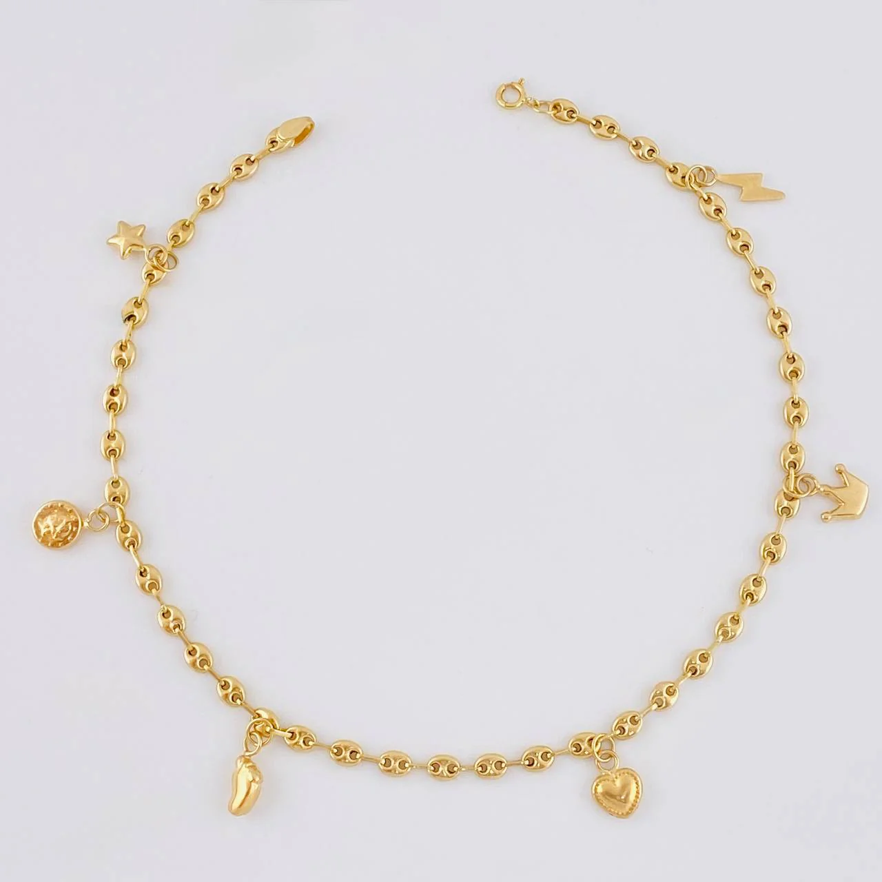 Tobillera Gc Dijes 3.8 g / 25.5 cm / 3.2 mm Oro Amarillo 18K