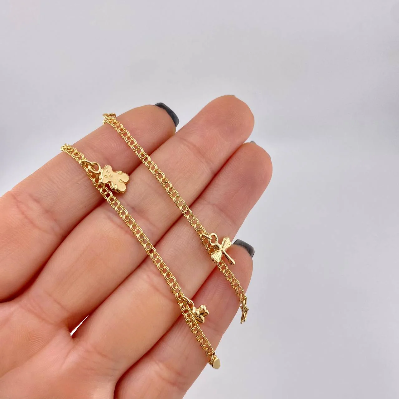 Tobillera Roll On Dijes 3.6 g / 25.6 cm / 2.3 mm Oro Amarillo 18K - Image 4