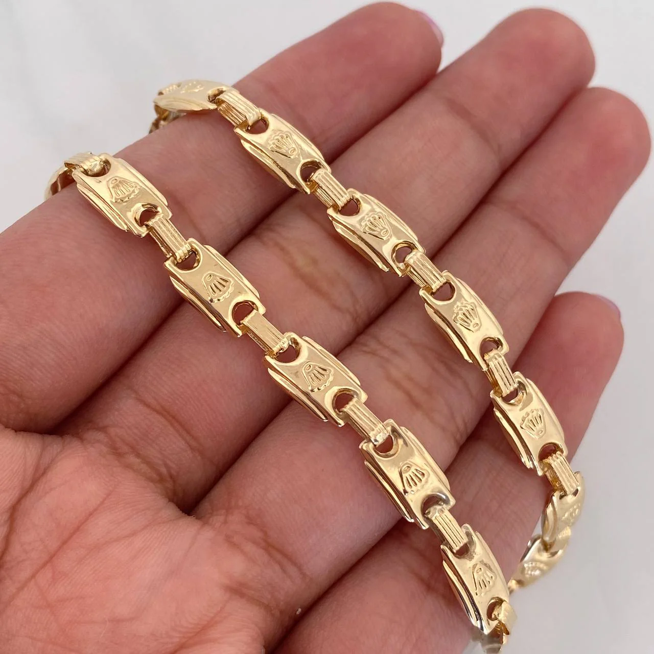 Tobillera Rustica Corona 7 g / 25.7 cm / 5.81 mm Oro Amarillo 18K - Image 5