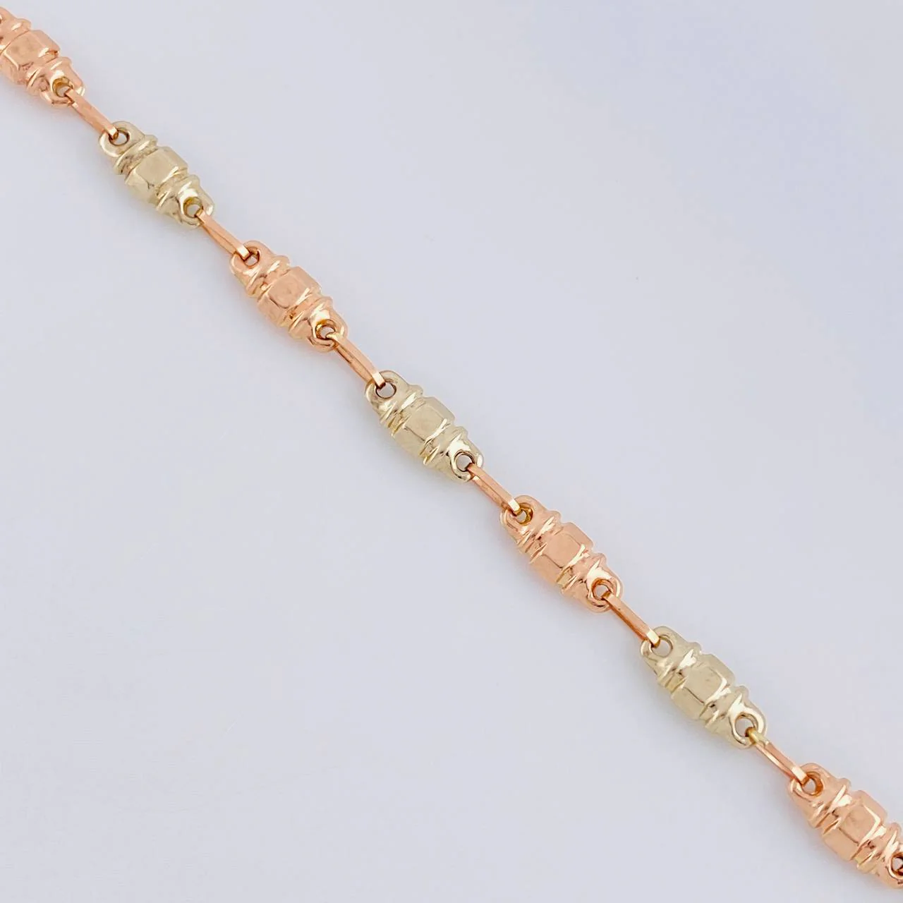 Tobillera Rustica Hexagonal 4.5 g / 24.5 cm / 4.8 mm Tres Oros 18K - Image 2