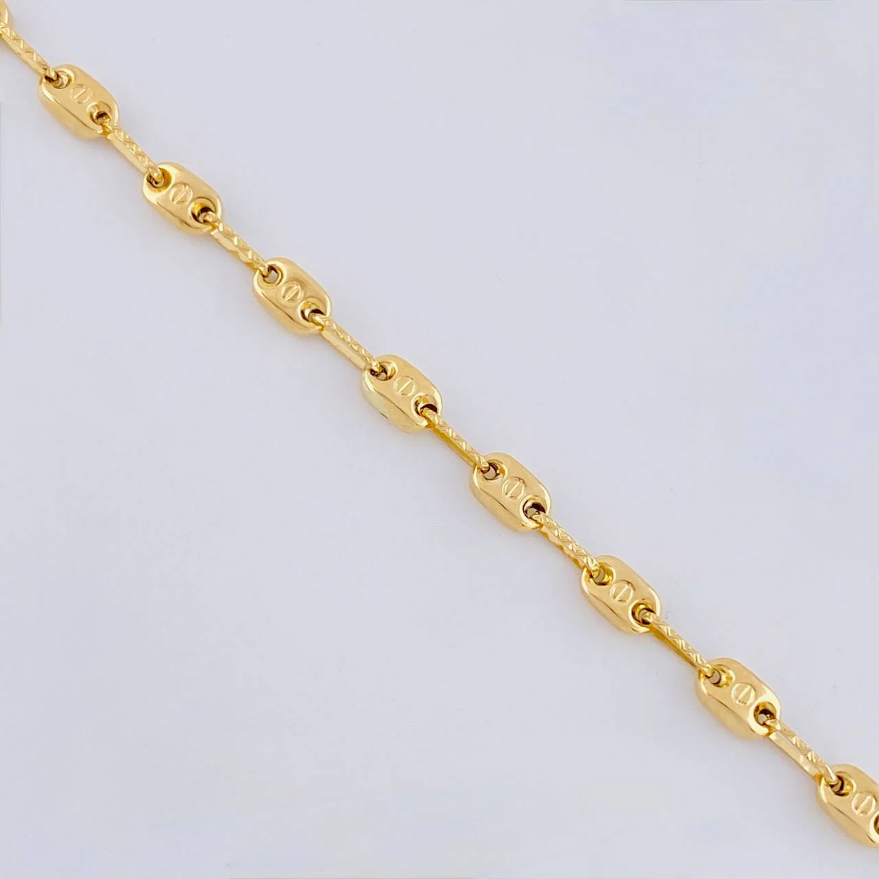 Tobillera Rustica Tornillo Diamantado 3.9 g / 26.3 cm / 3.6 mm Oro Amarillo 18K - Image 2