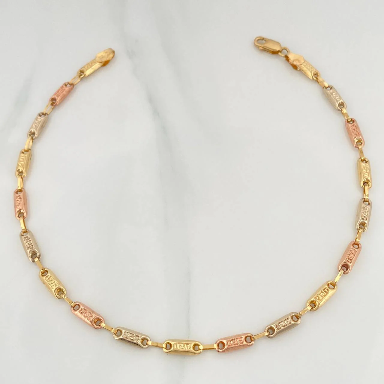 Tobillera Rustica Tribal 4.65 g / 26 cm / 3.4 mm Tres Oros 18K