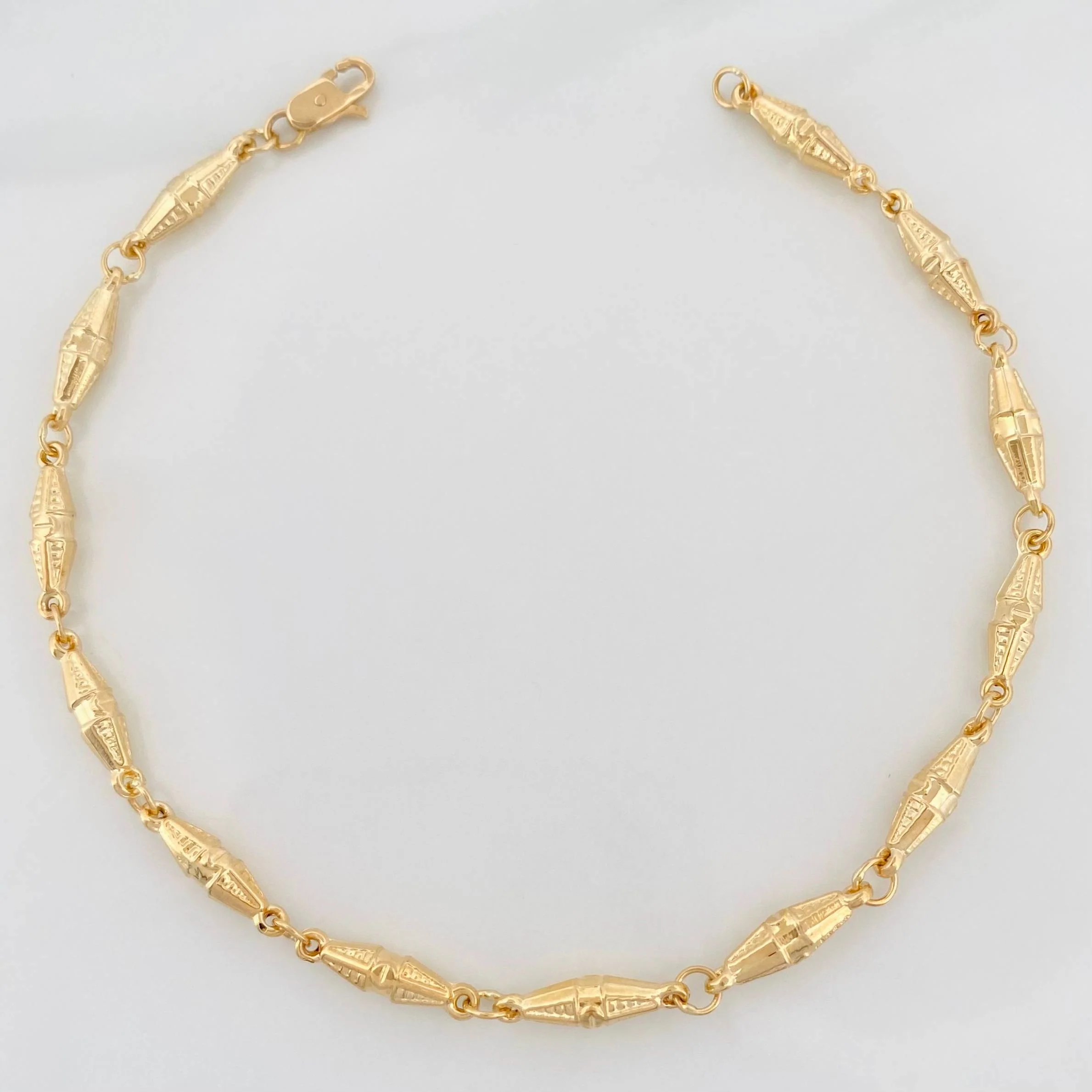 Tobillera Rustico Dubai 4.9 g / 26.5 cm / 3.7 mm Oro Amarillo 18K
