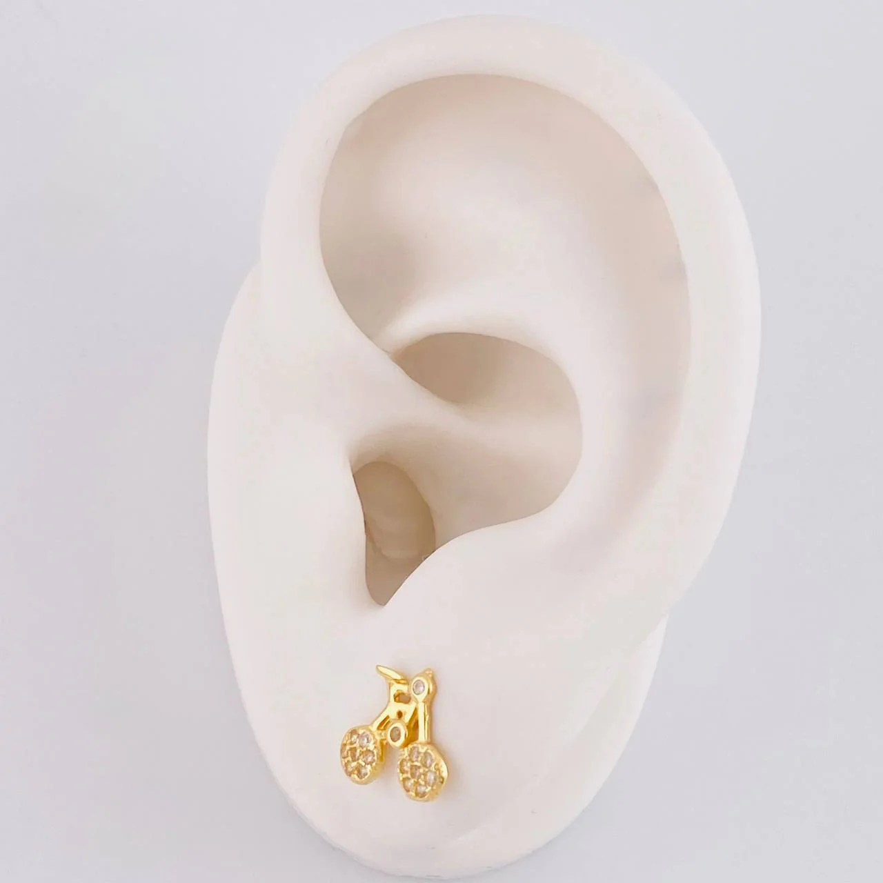 Topos Bicicleta Amarillo 1.3g / 8.8mm Oro Blanco 18K - Image 4