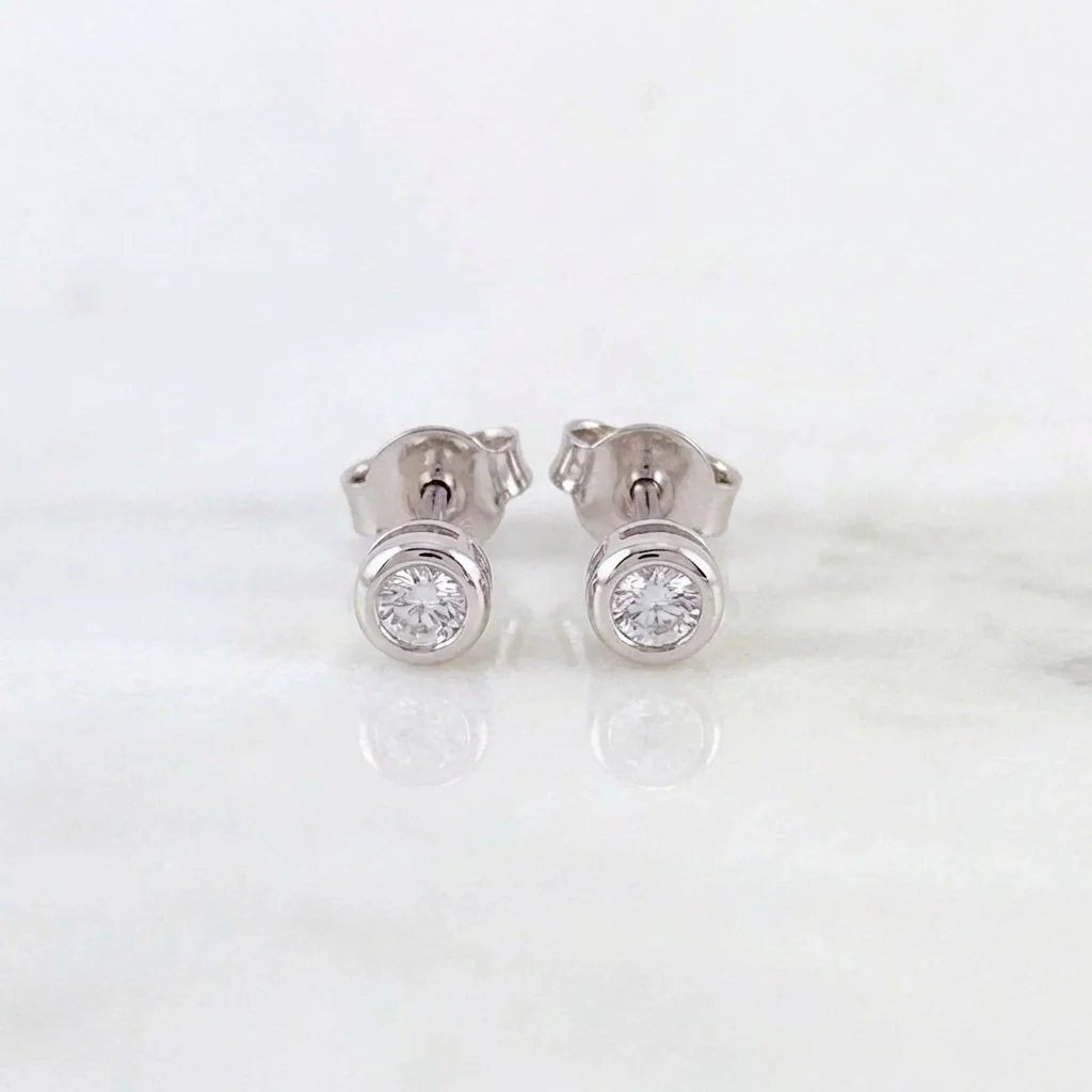Topos Bisel Diamante 14Pts 1.15 g / 4.2 mm Oro Blanco 18K