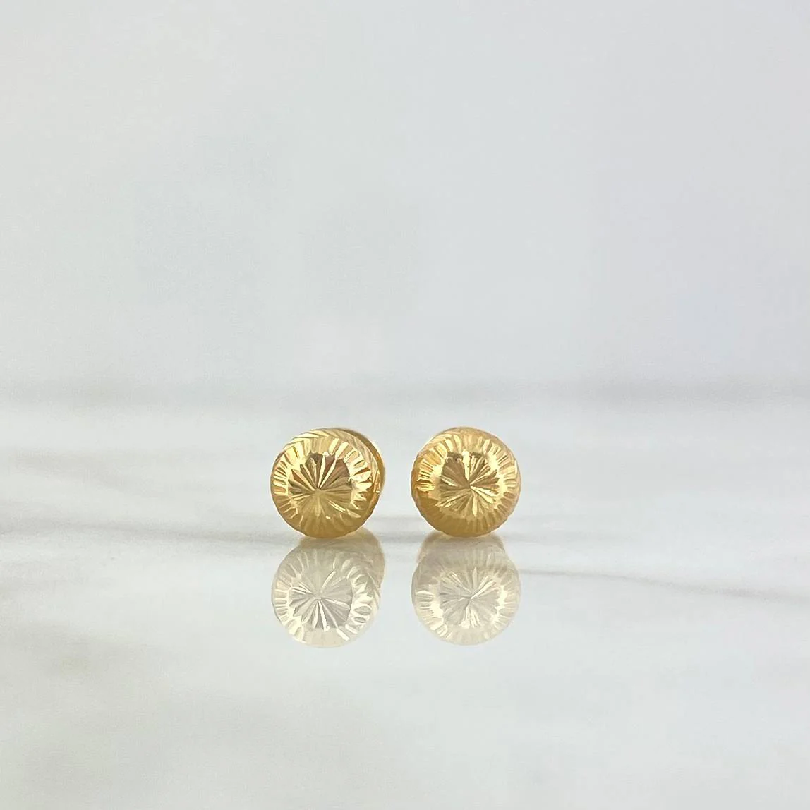 Topos Bola 0.8gr / 6mm Diamantadas Oro Amarillo 18K