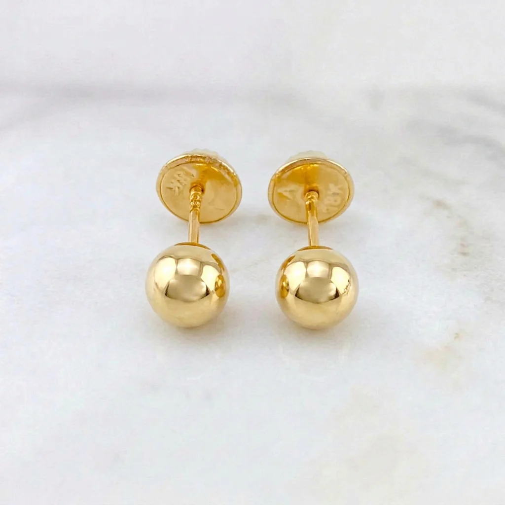 Topos Bola Lisa 0.6 g / 6 mm Oro Amarillo 18K - Image 3