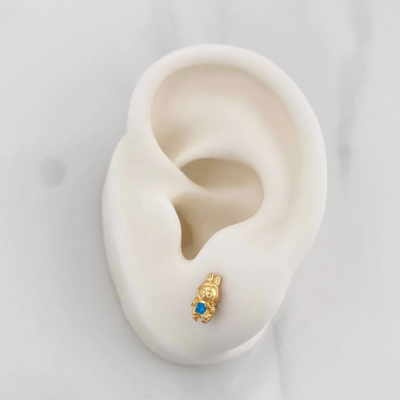 Topos Conejo Sonriente 0.75gr / 8mm Oro Amarillo 18K % - Image 4
