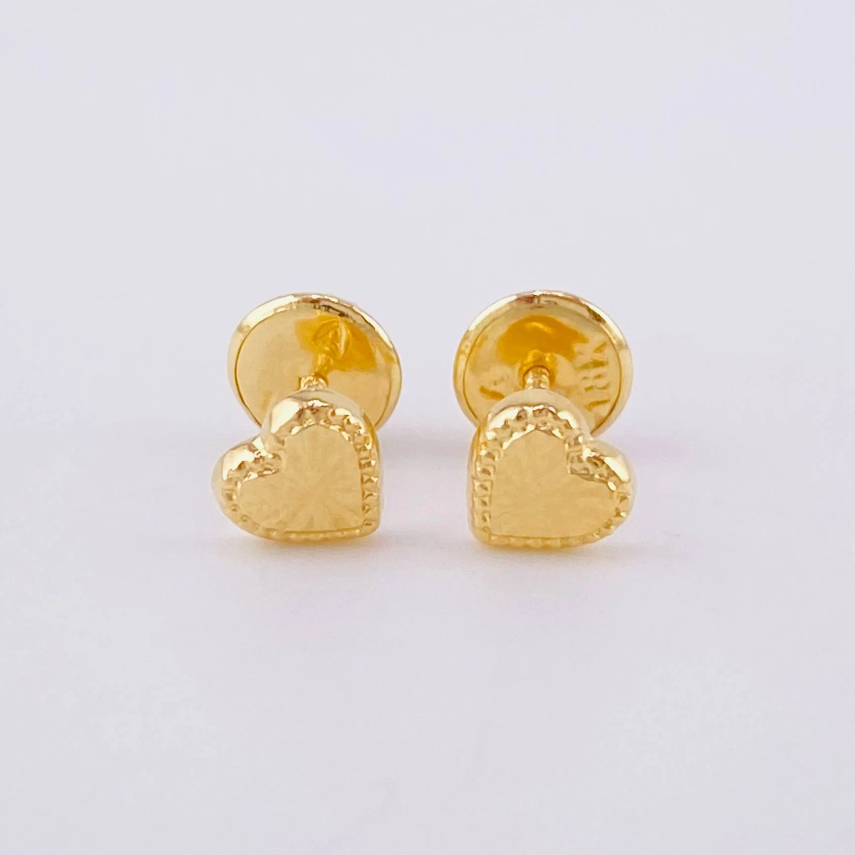Topos Corazón Diamantado 0.5g / 4.95mm Oro Amarillo 18K