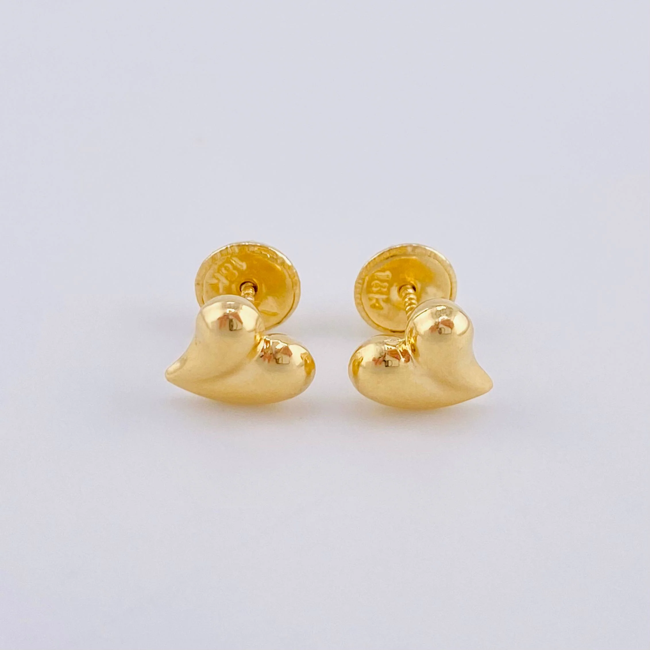 Topos Corazon Gotas Abultadas 0.6gr / 6.2mm Oro Amarillo 18K © - Image 2
