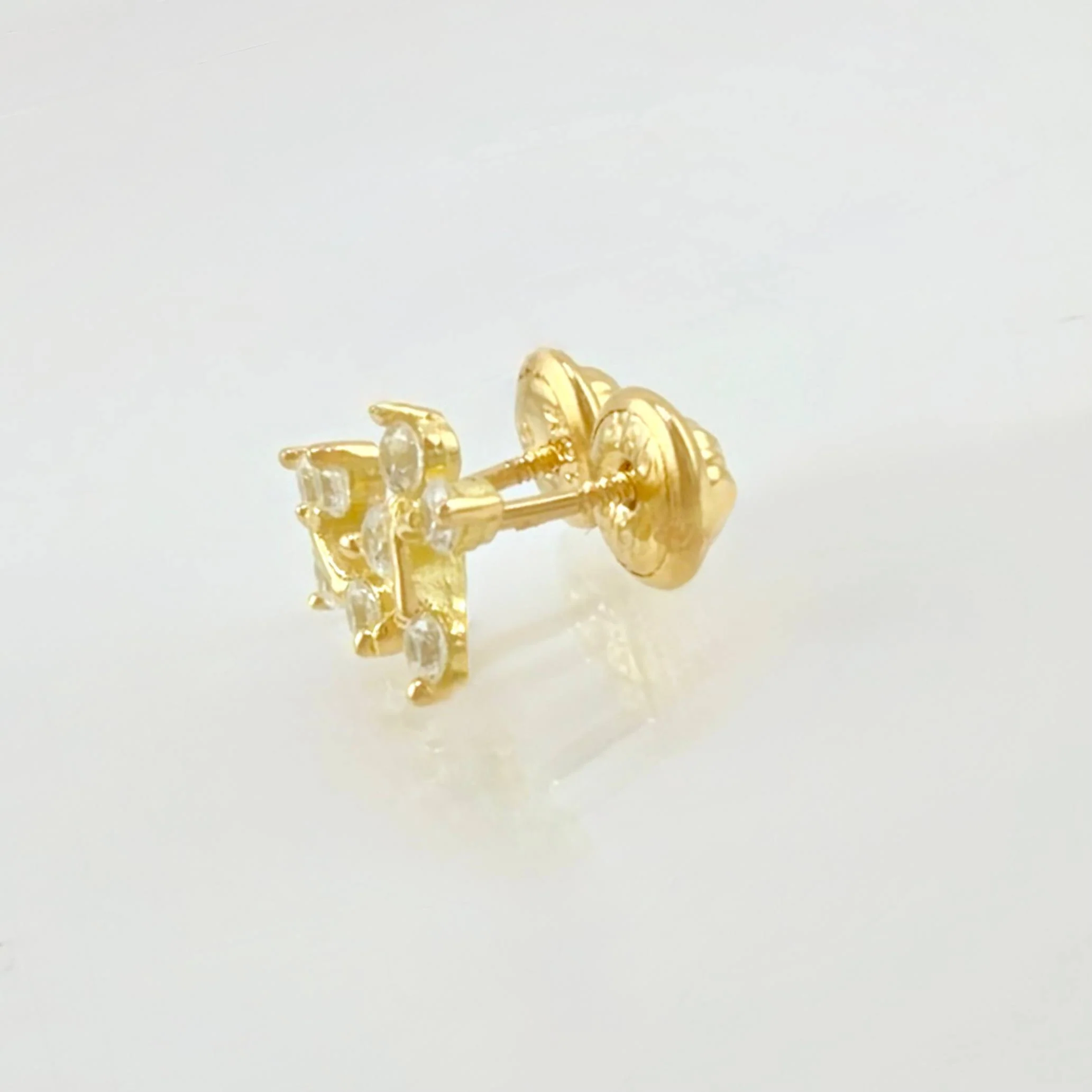 Topos Cruz Punta Destellante 1gr / 8.25mm Oro Amarillo 18K - Image 3