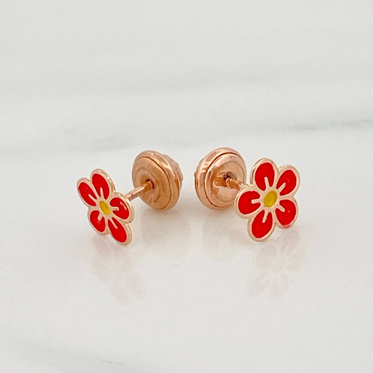 Topos Flor 0.7 g / 7.3 mm Oro Rosa 18K - Image 3