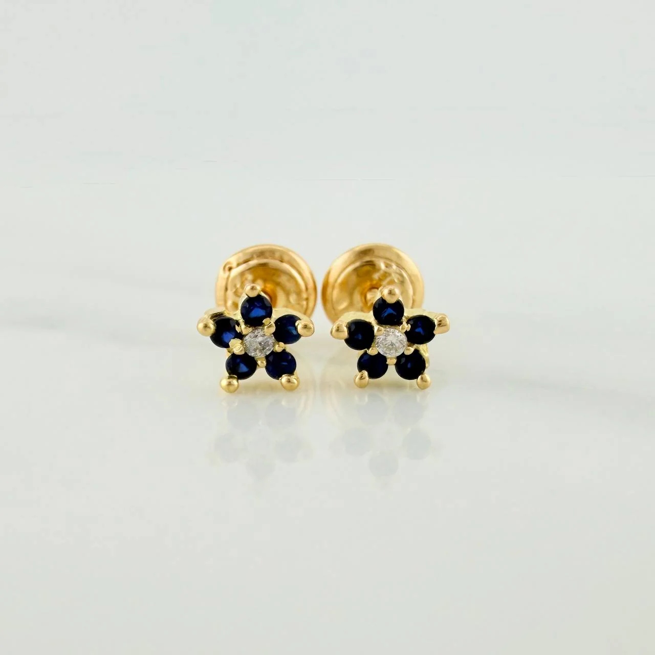 Topos Flor 0.85gr / 3mm Oro Amarillo 18K &