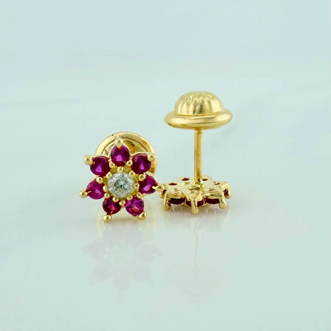 Topos Flor 0.85gr / 4mm Oro Amarillo 18K & - Image 2