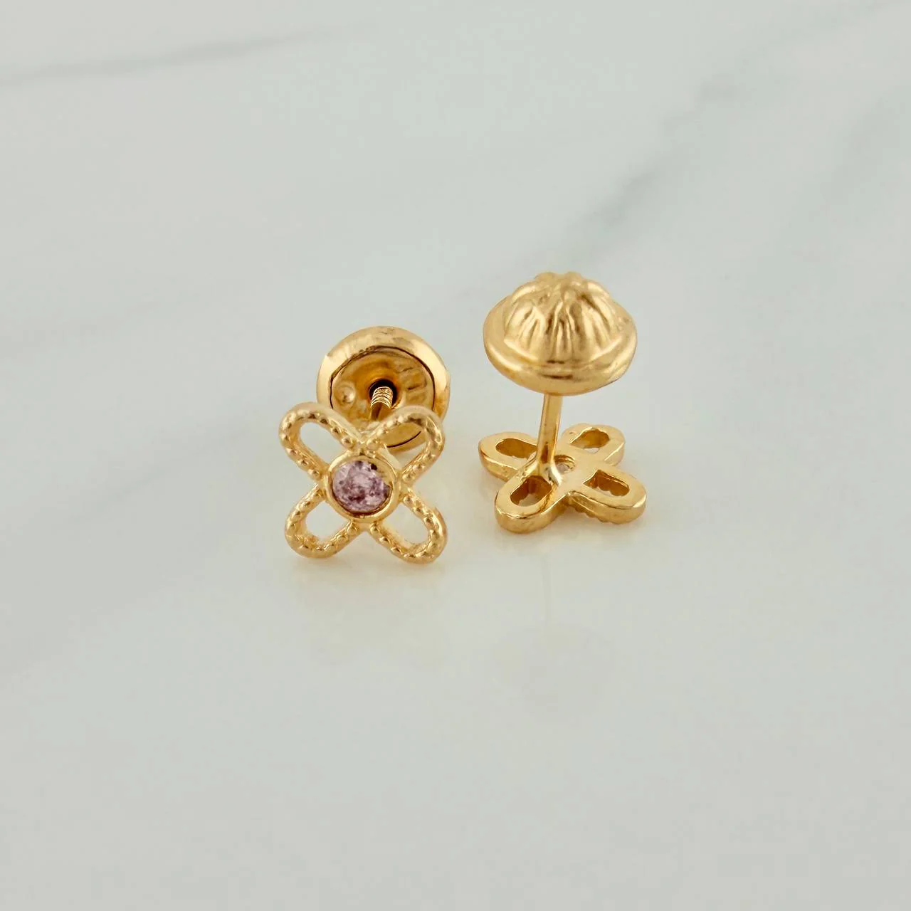Topos Flor 0.85gr / 5.7mm Oro Amarillo 18K % - Image 2