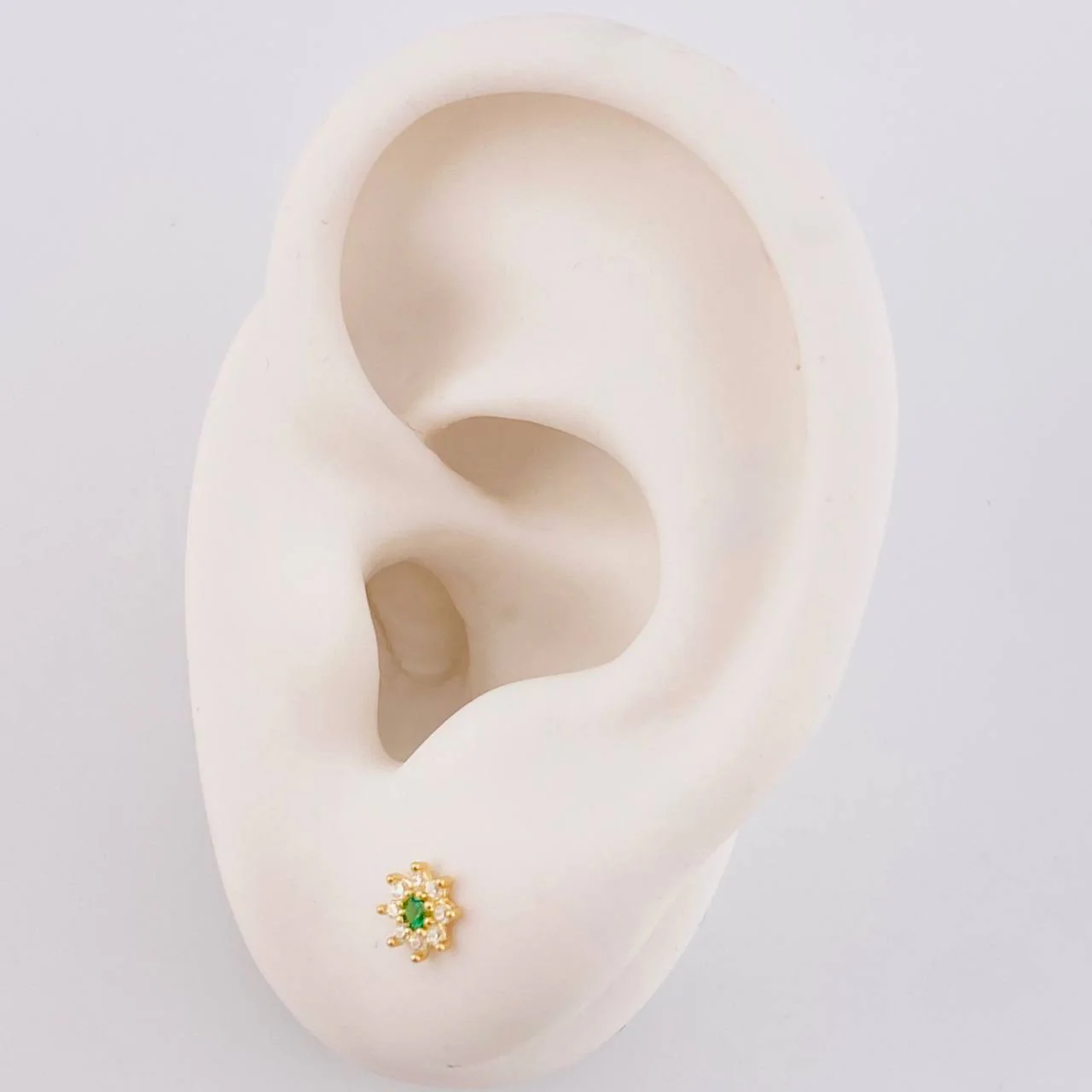 Topos Flor Ocho Petalos 0.6 g / 5 mm Oro Amarillo 18K - Image 4