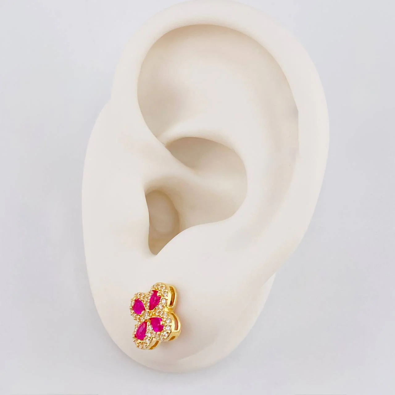 Topos Flor Trebol Tupido 2.45g / 9.05mm Oro Amarillo 18K - Image 4