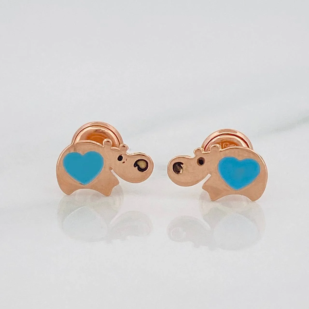 Topos Hipopotamos 0.8 g / 9.6 mm Oro Rosa 18K