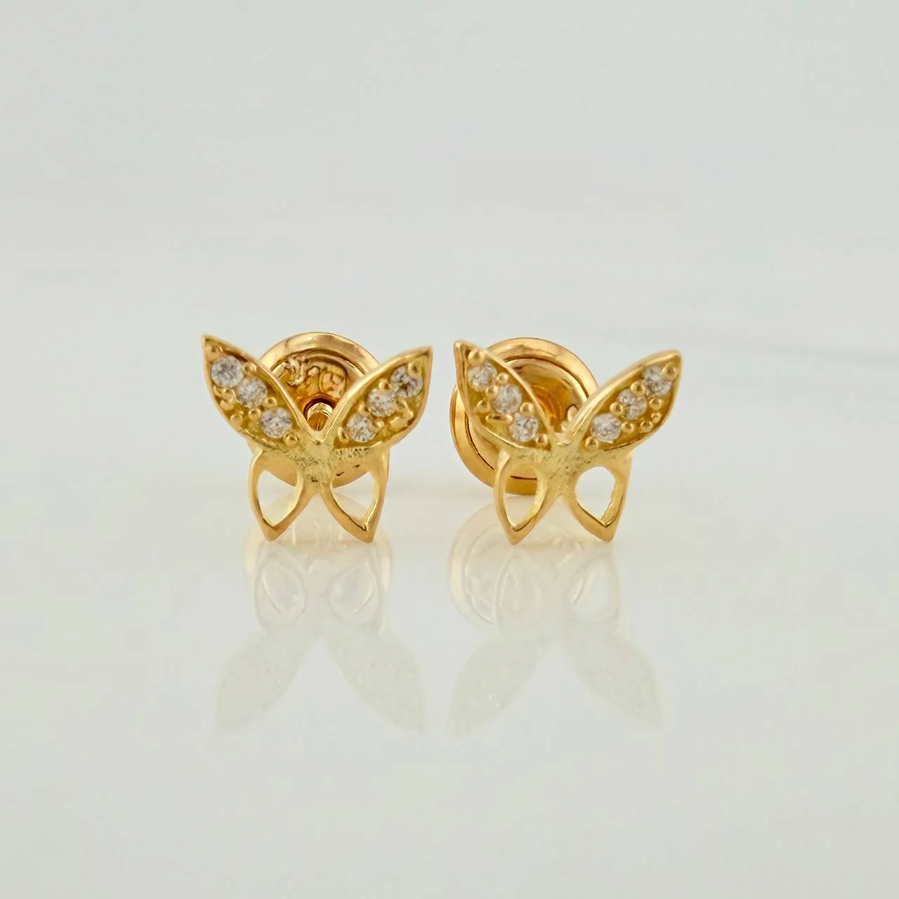 Topos Mariposa 0.85gr / 7mm Oro Amarillo 18K &