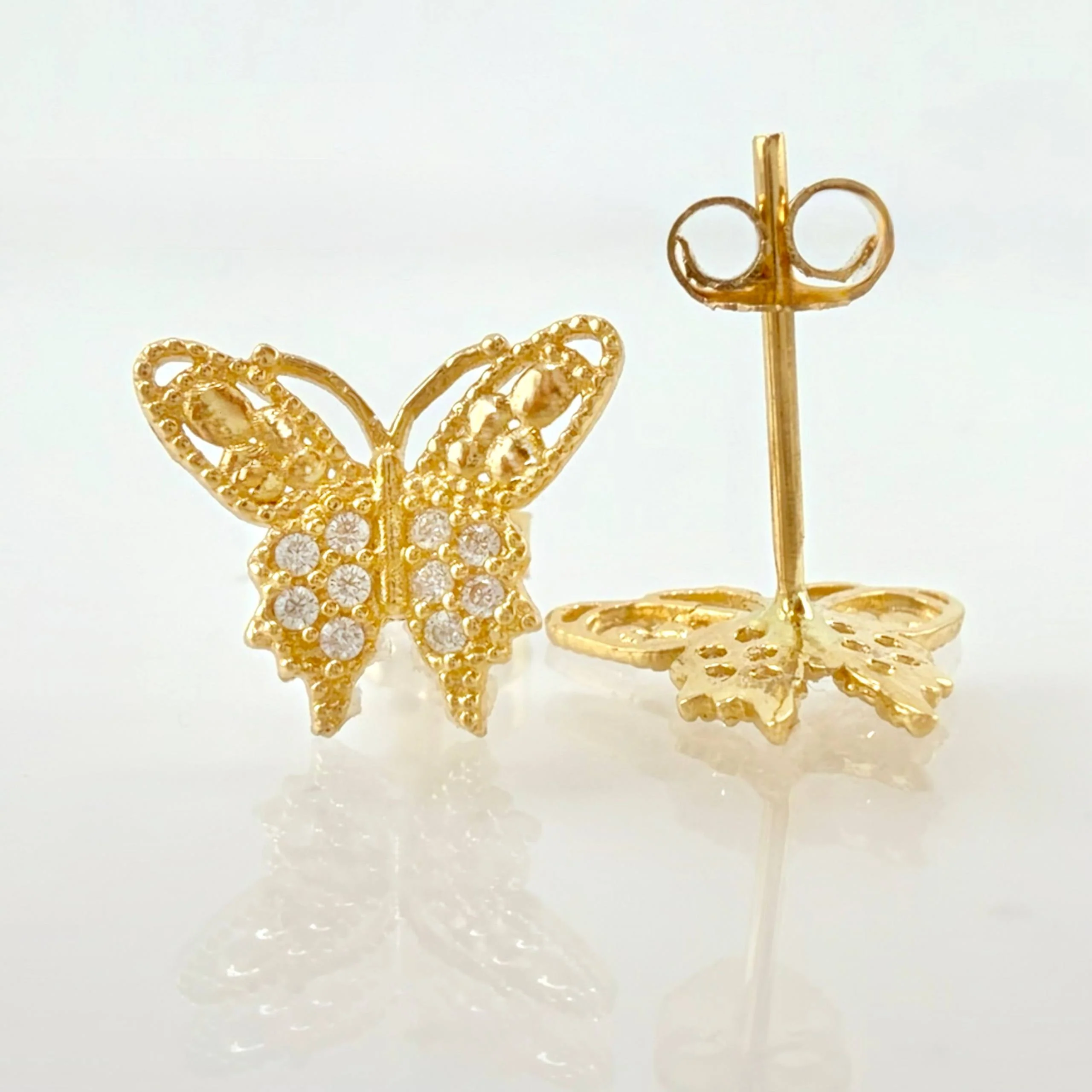 Topos Mariposa 1.4gr / 1cm / Oro Amarillo 18K * - Image 3