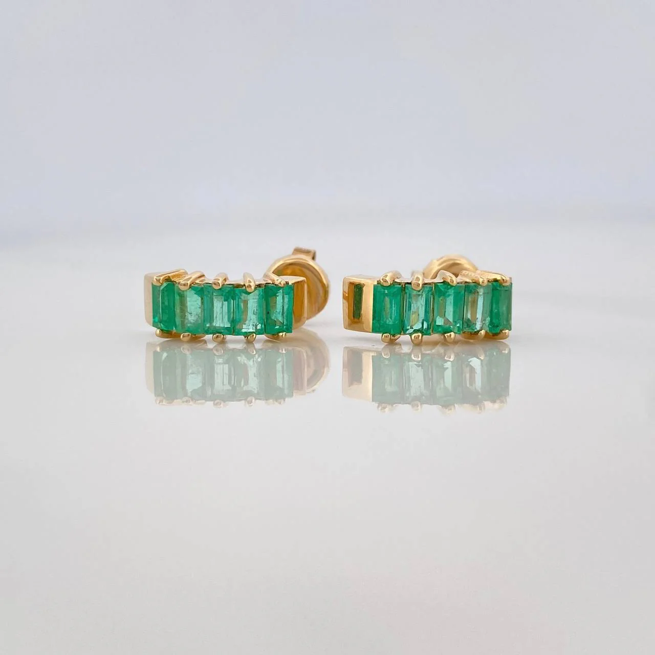 Topos Rectangulos Esmeralda 1,18Qts 2.55 g / 5 mm Oro Amarillo  18K