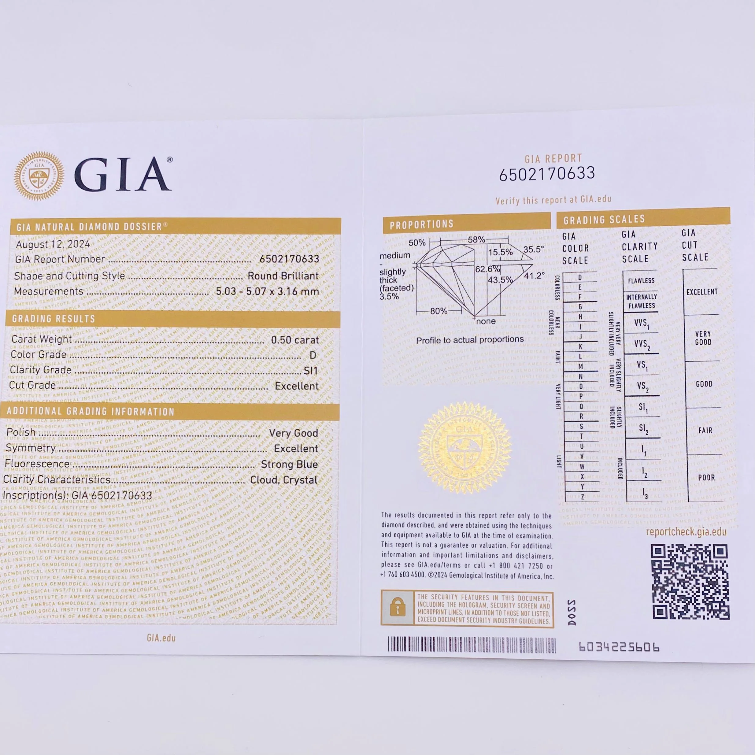Topos Seis Garras Diamantes 1,3 Qts 2.05 g / 5.1 mm Oro Amarillo 18K - Image 5