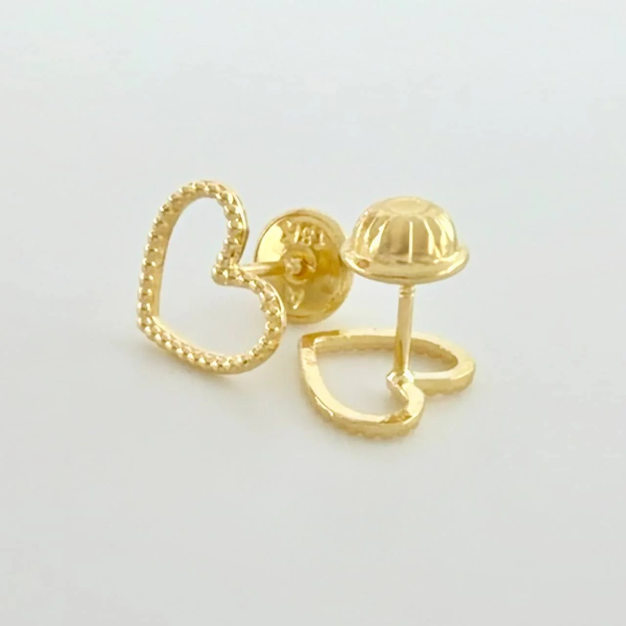 Topos Silueta Corazón Diamantado 0.8g / 8mm Oro Amarillo 18K - Image 3