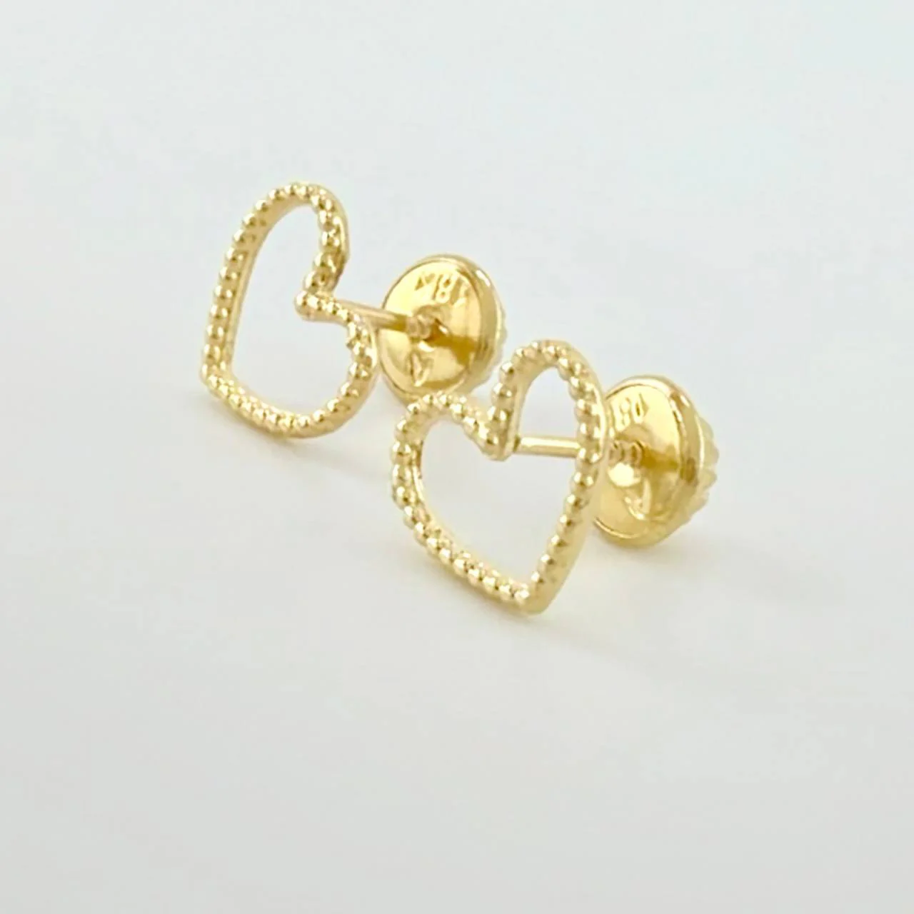 Topos Silueta Corazón Diamantado 0.8g / 8mm Oro Amarillo 18K - Image 2