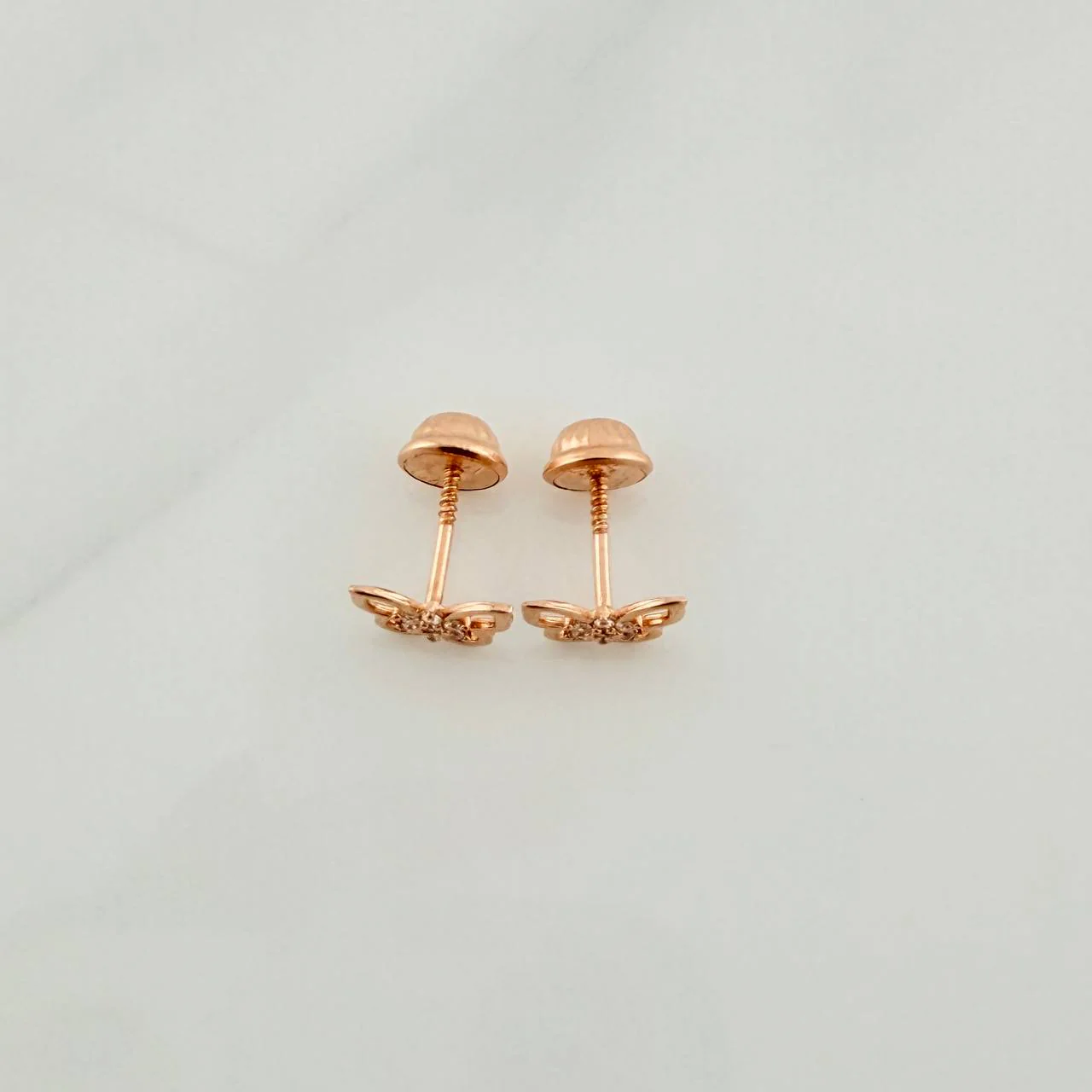 Topos Silueta Mariposa Flor 0.75gr / 6.05mm Oro Rosa 18K & - Image 2