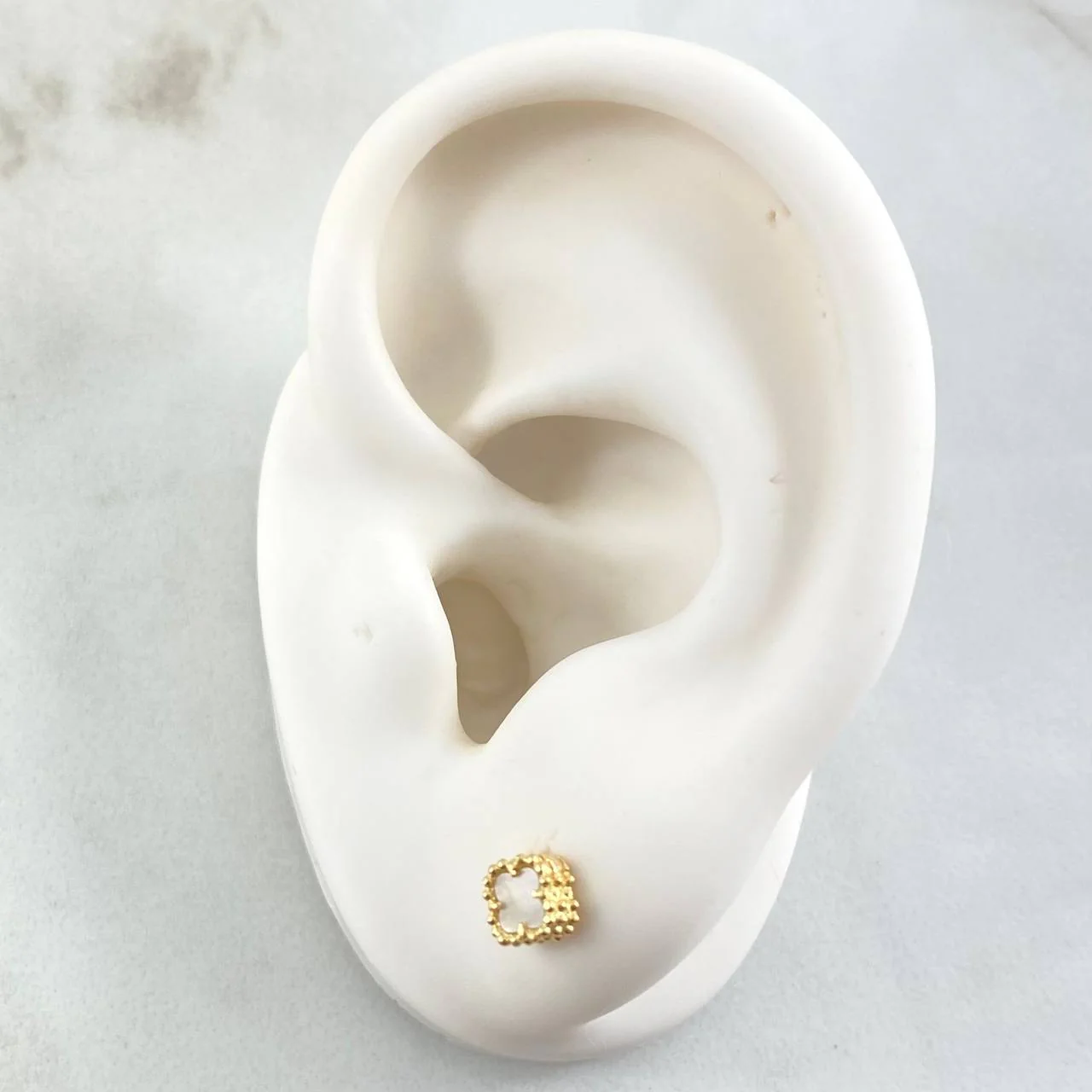 Topos Trebol Blanco 1.2gr / 5mm Oro Amarillo Nac.Esp. 18K - Image 3