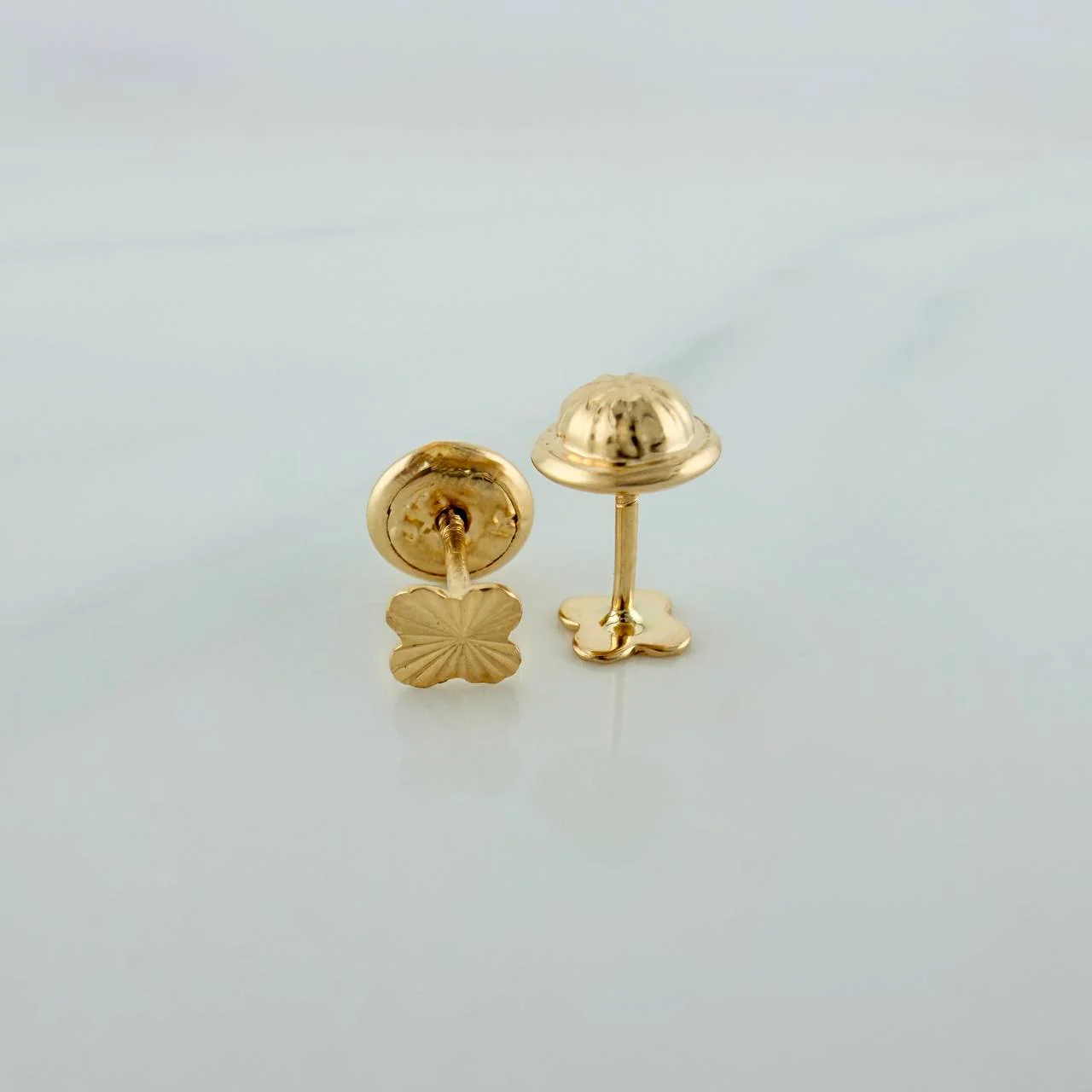 Topos Trebol Diamantados 0.55 g / 3.85 mm Oro Amarillo 18K - Image 2