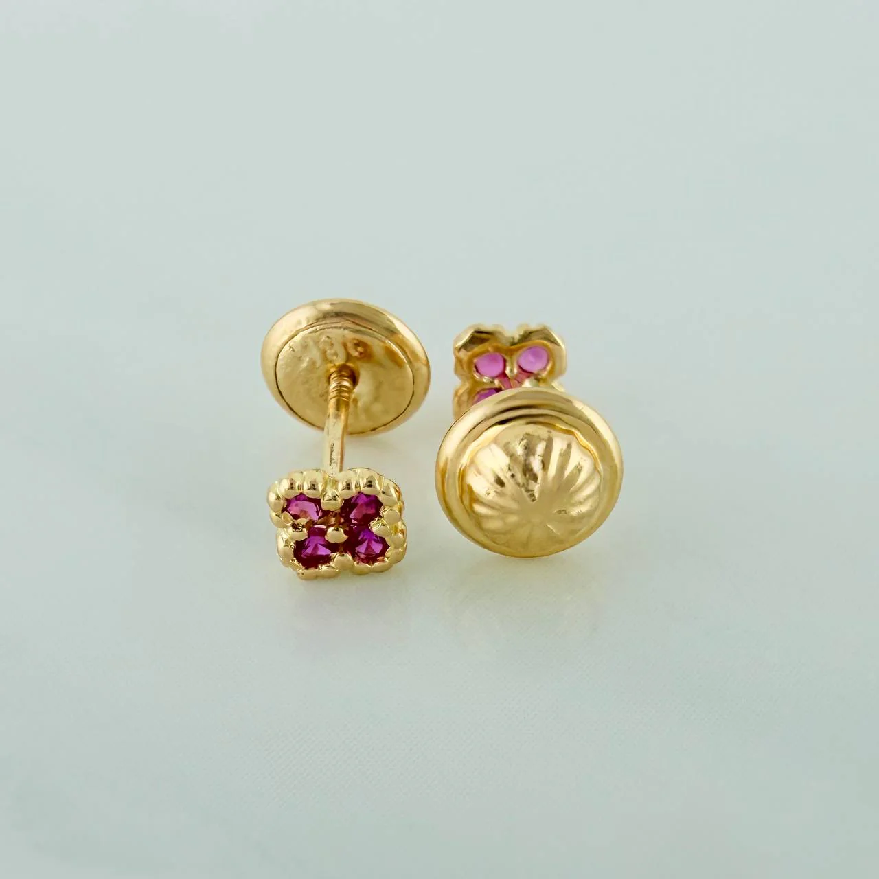 Topos Trebol Flor 0.6gr / 3mm Oro Amarillo 18K & - Image 2